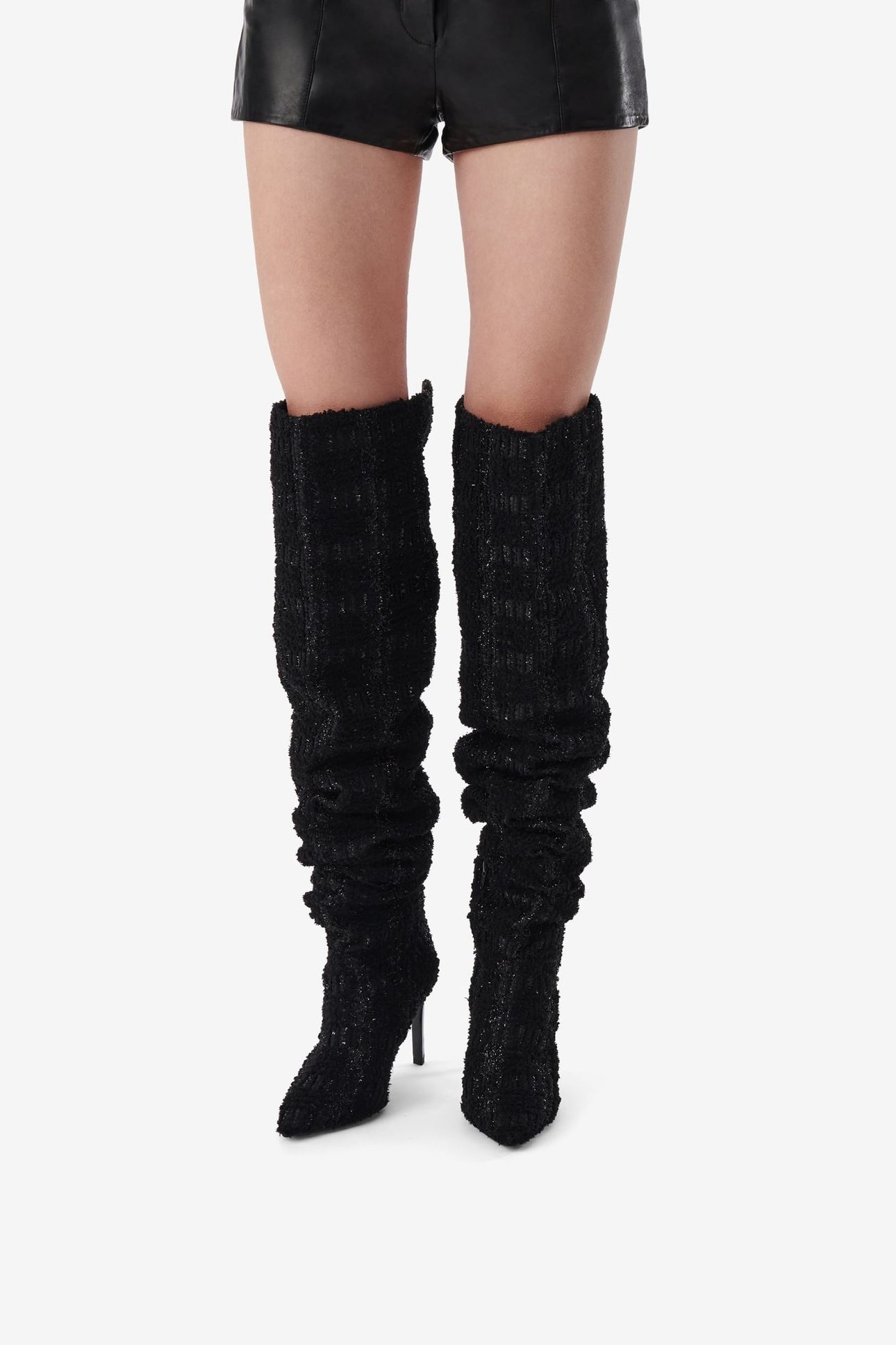 EVA TWEED HIGH BOOT BLACK GLITTER 3