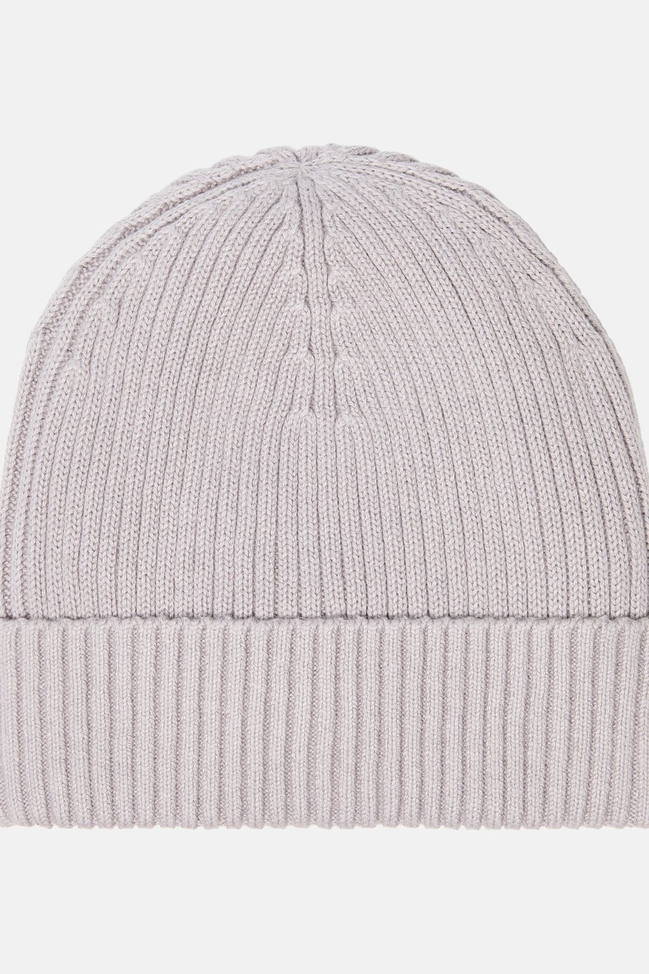 PATCH CHUNKY RIB COTTON BEANIE SILVER SCONCE 2
