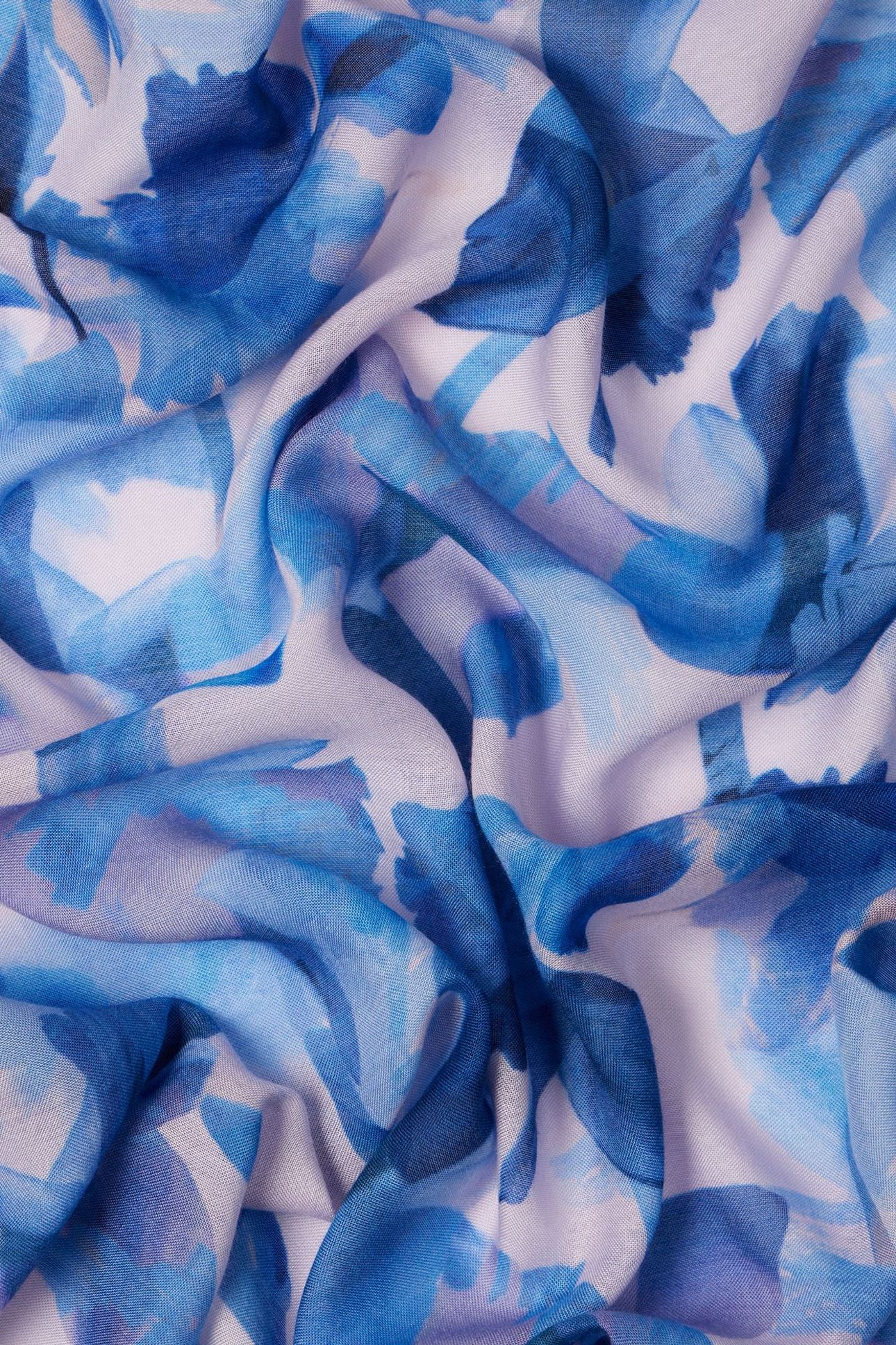 WOMEN SCARF PAINT FLORAL LIGHT PURPLE 5