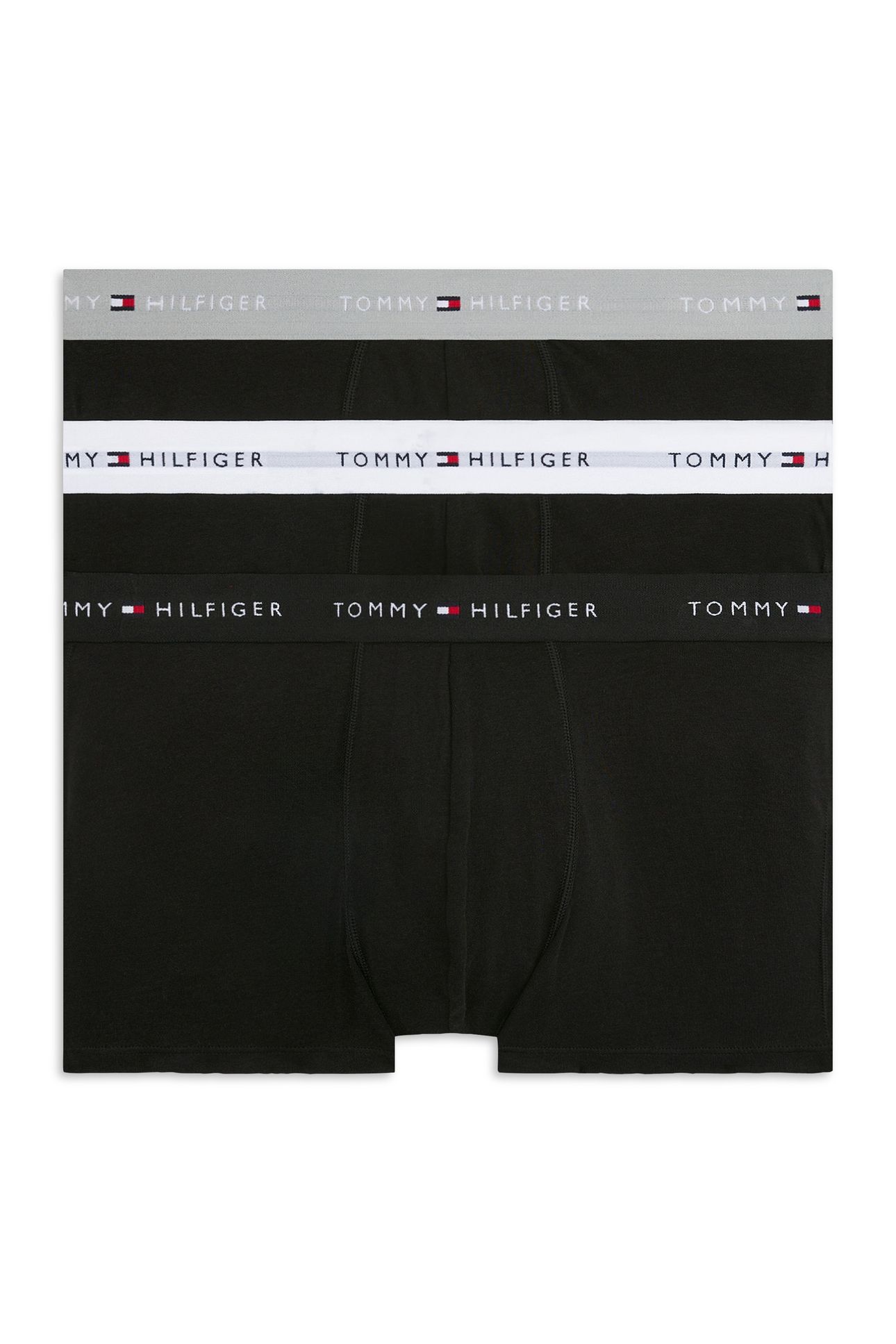 3-PACK WAISTBAND TRUNK GREY HEATHER/BLACK/WHITE 1
