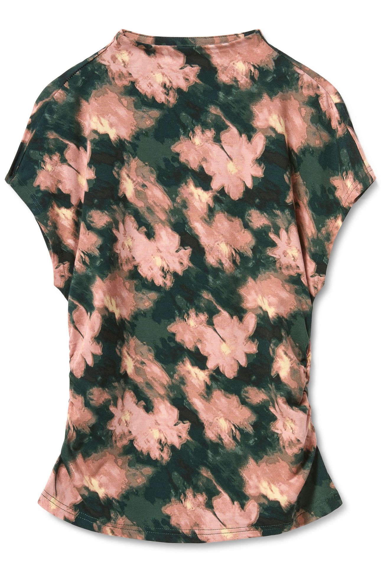 DOLMAN FUNNEL NECK TOP SCARAB BLURRED FLORAL 4