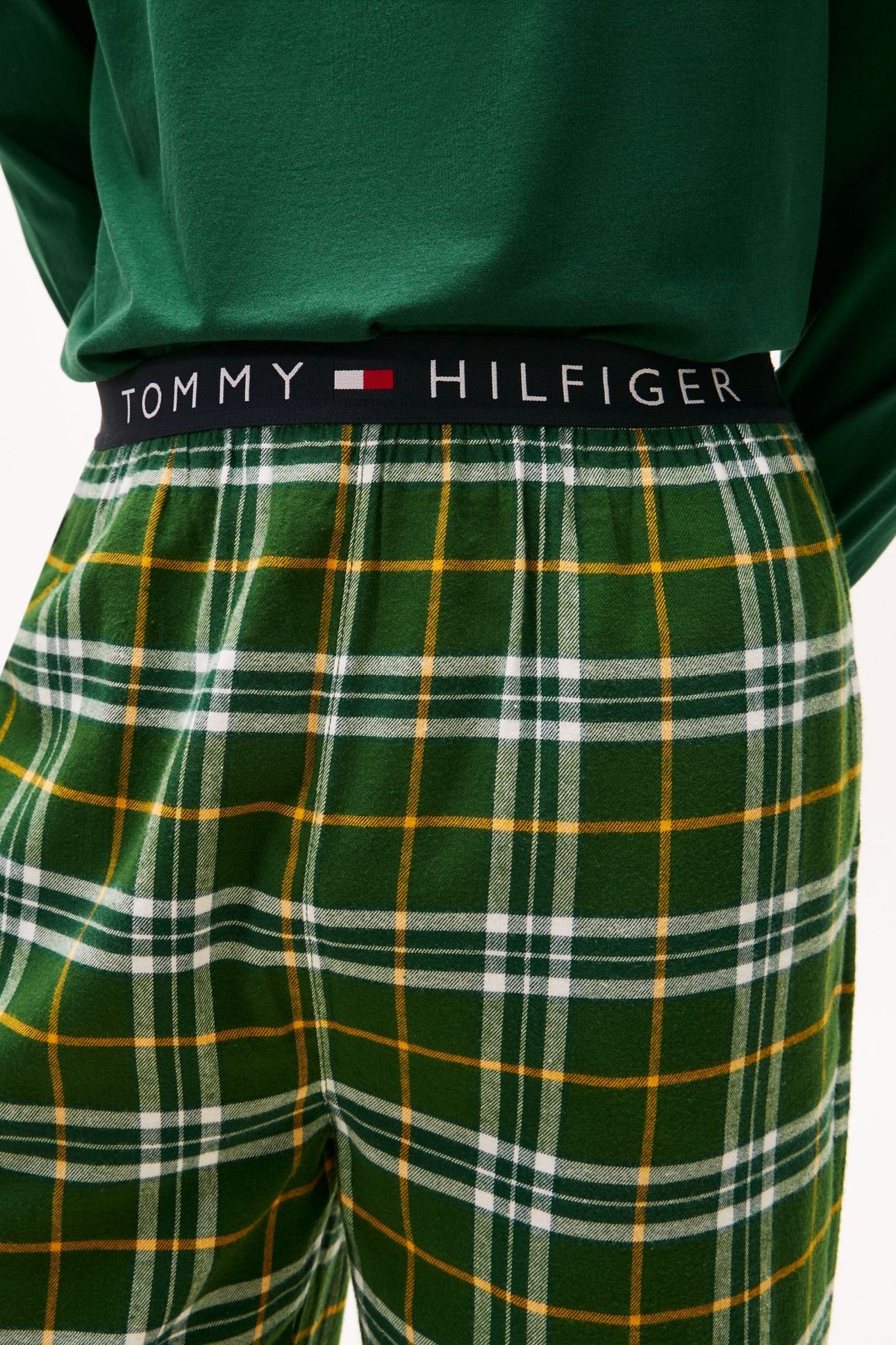 LS PJ RELAXED FLANNEL SET ORN GREEN/GREEN REIKER TARTEN 5