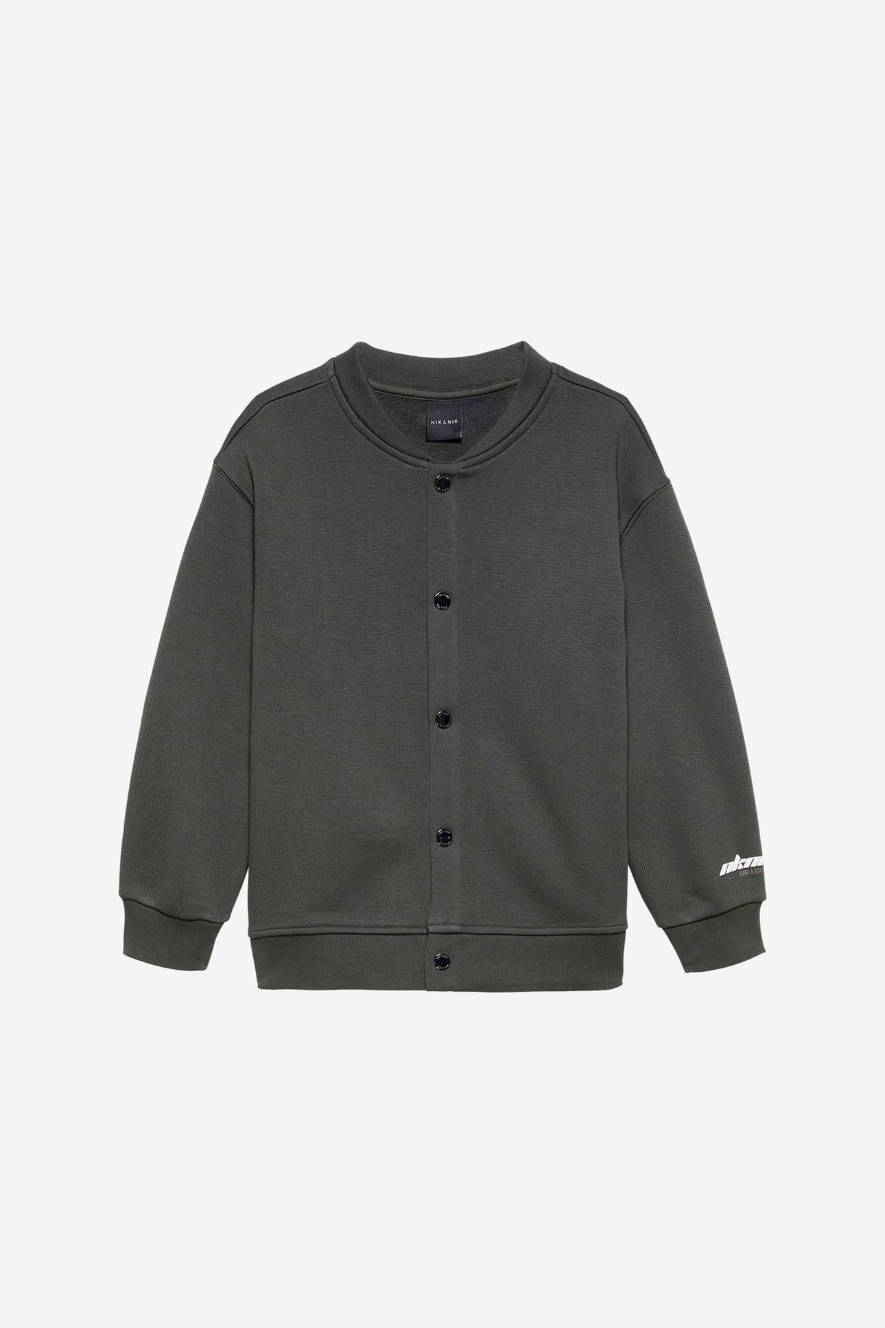 STATEMENT SWEAT CARDIGAN CHARCOAL 1