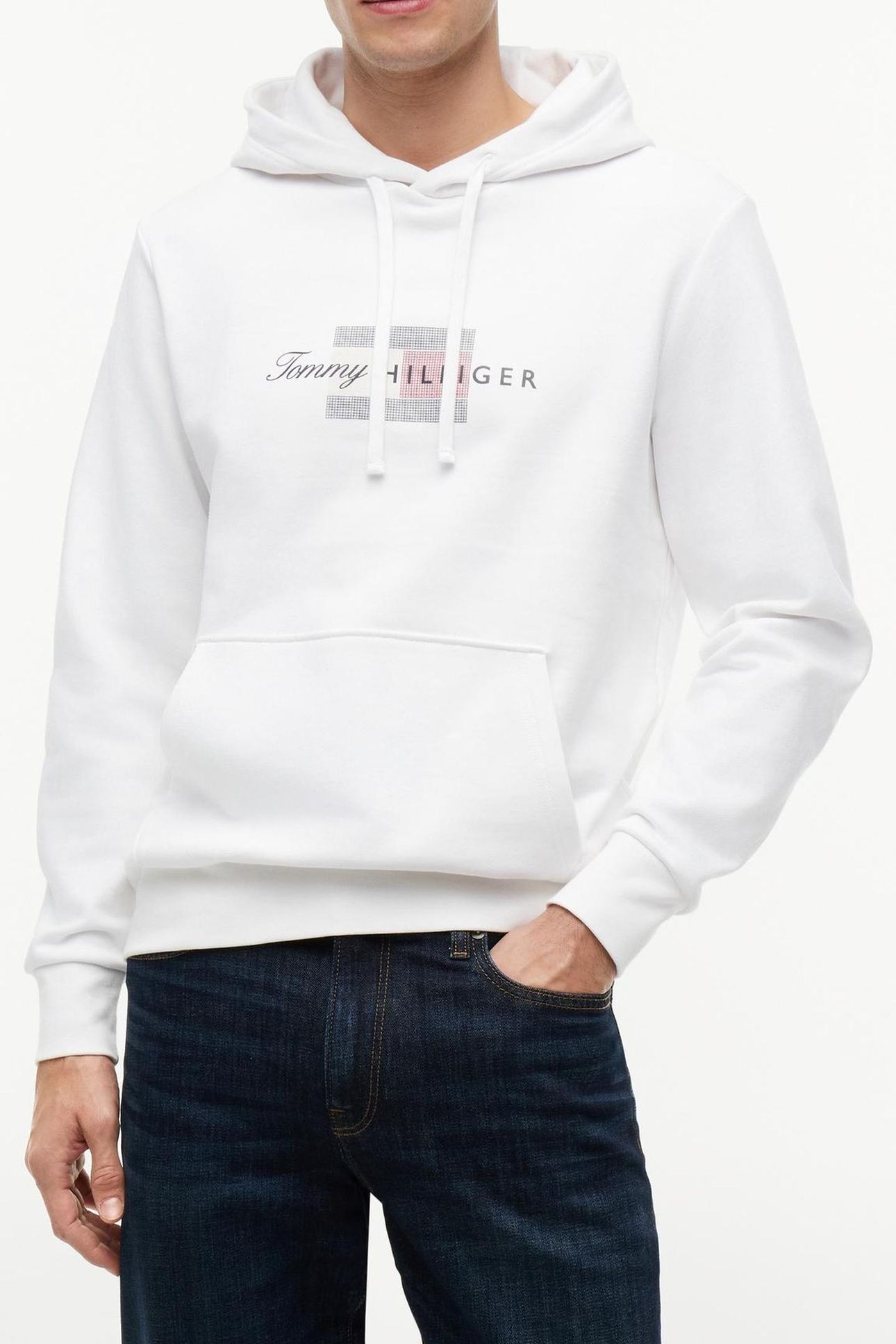 SCRIPT FLAG HOODIE WHITE 1