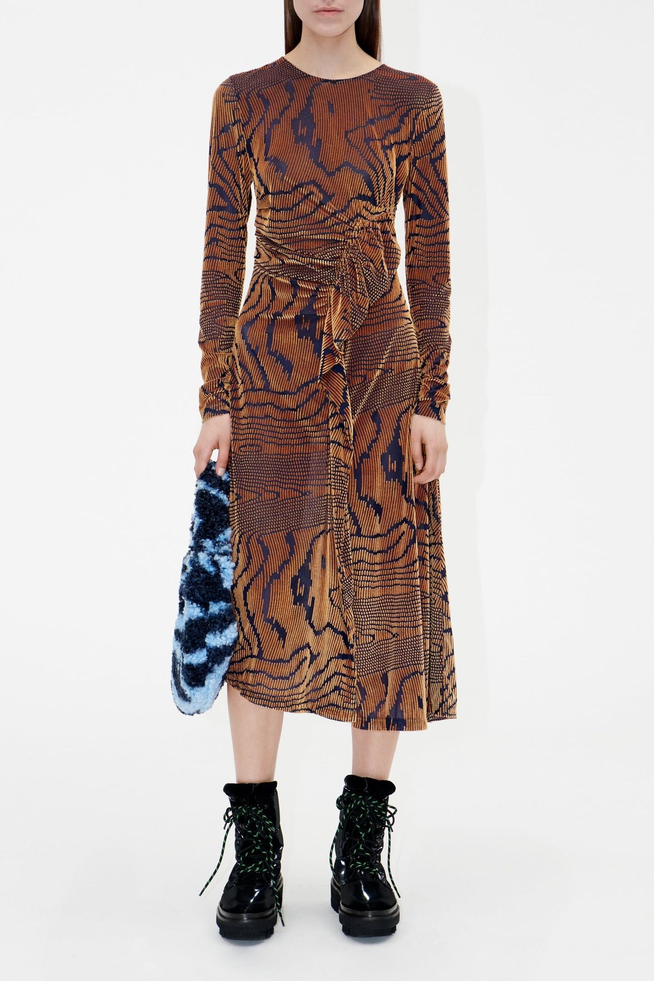 LINN DRESS SHORT VELVET MOIRÉE 1