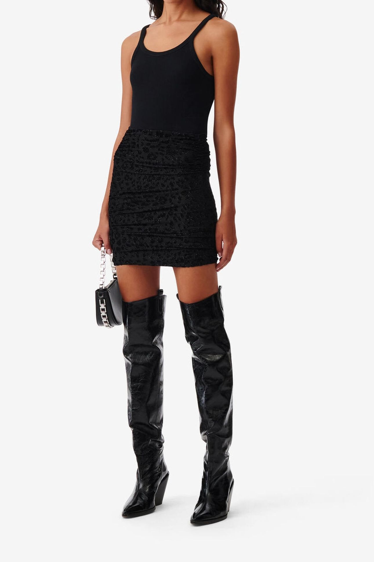 ANNICK SKIRT SHINY BLACK 1