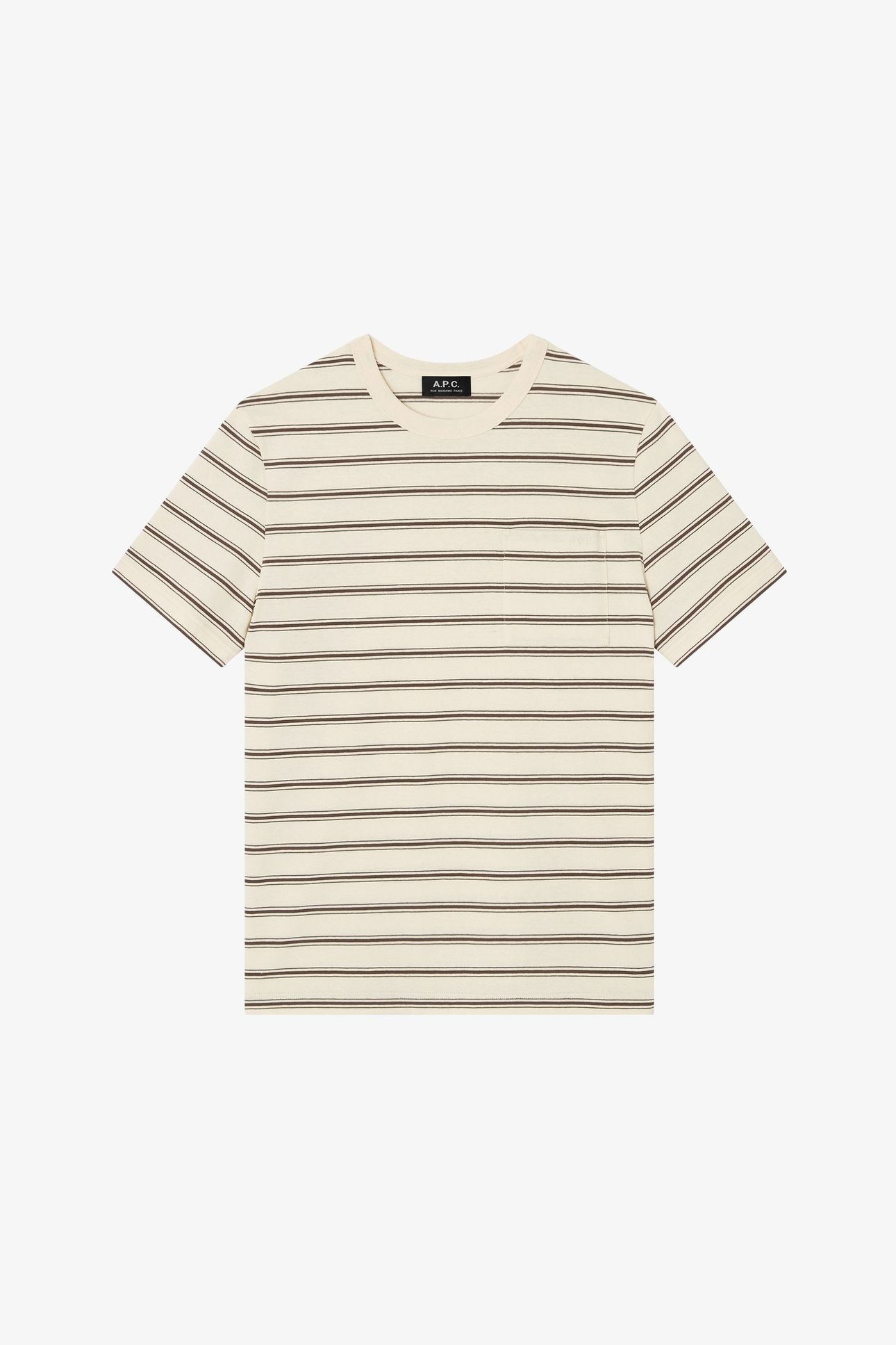 UNISEX T-SHIRT SHORT SLEEVE STRIPED ECRU 2