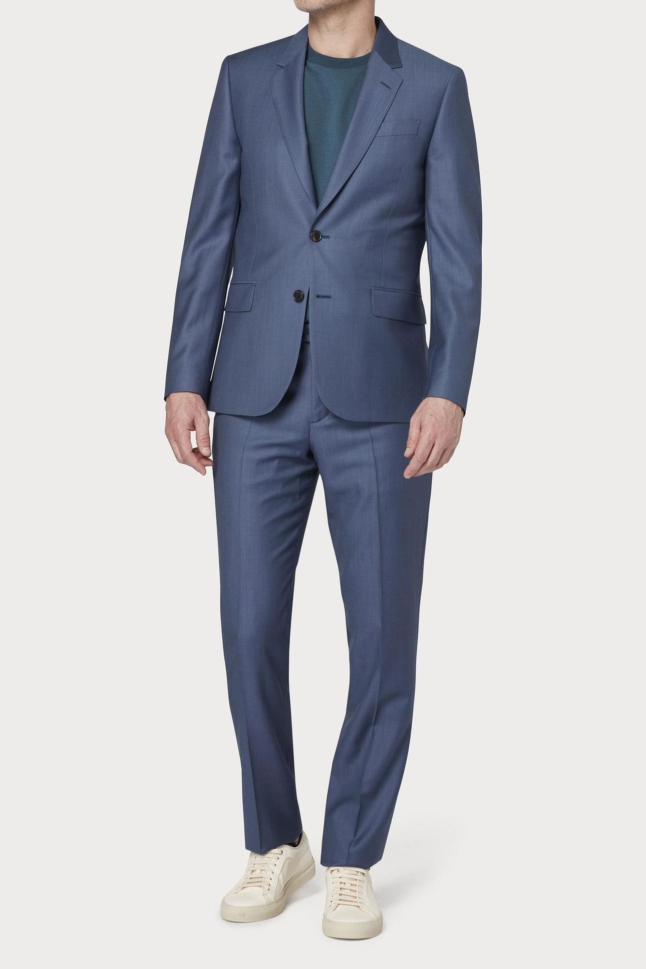 MENS TAILORED FIT 2 BUTTON SUIT PETROL BLUE 1