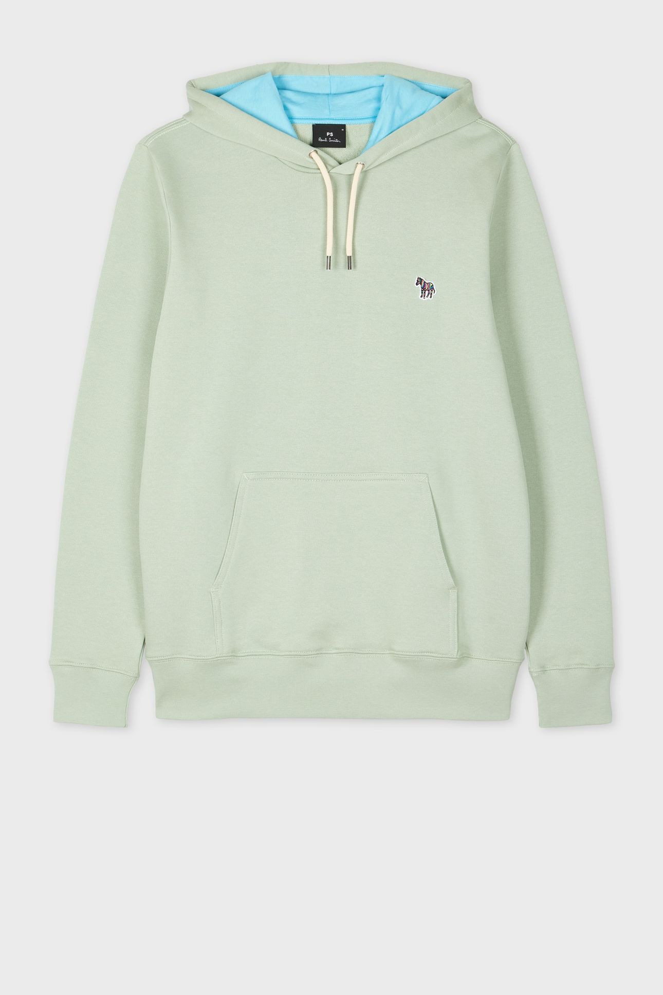 MENS REG FIT HOODY ZEBRA PASTEL GREEN 4