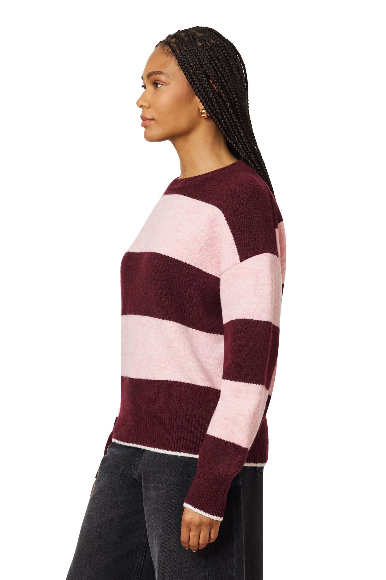 PULLOVER SWEATER FIG/ ROSE DUST HEATHER 9