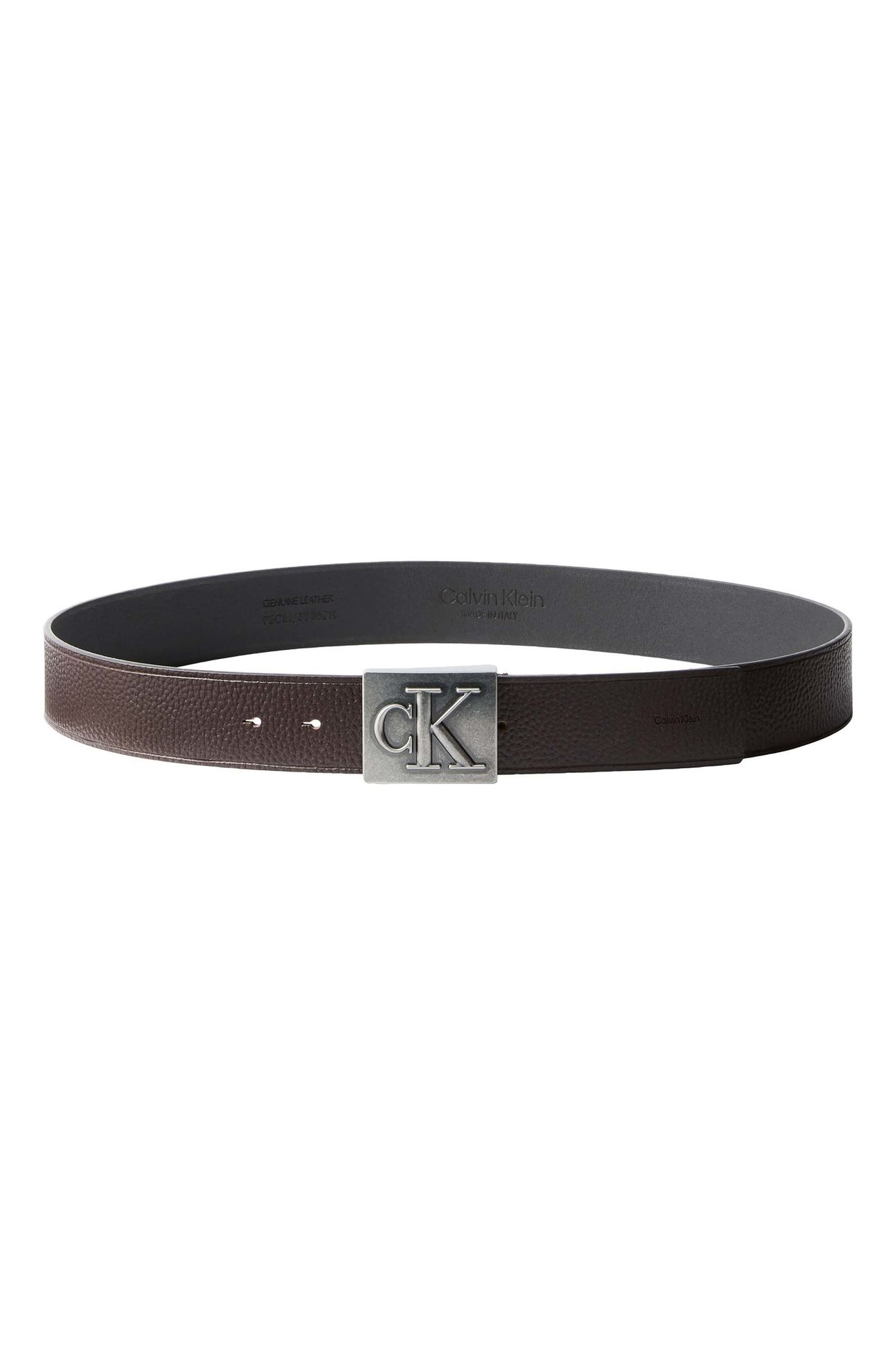 SSNL MONO PLAQUE 40M BELT DARK BROWN/ANTIQUE SILVER 2
