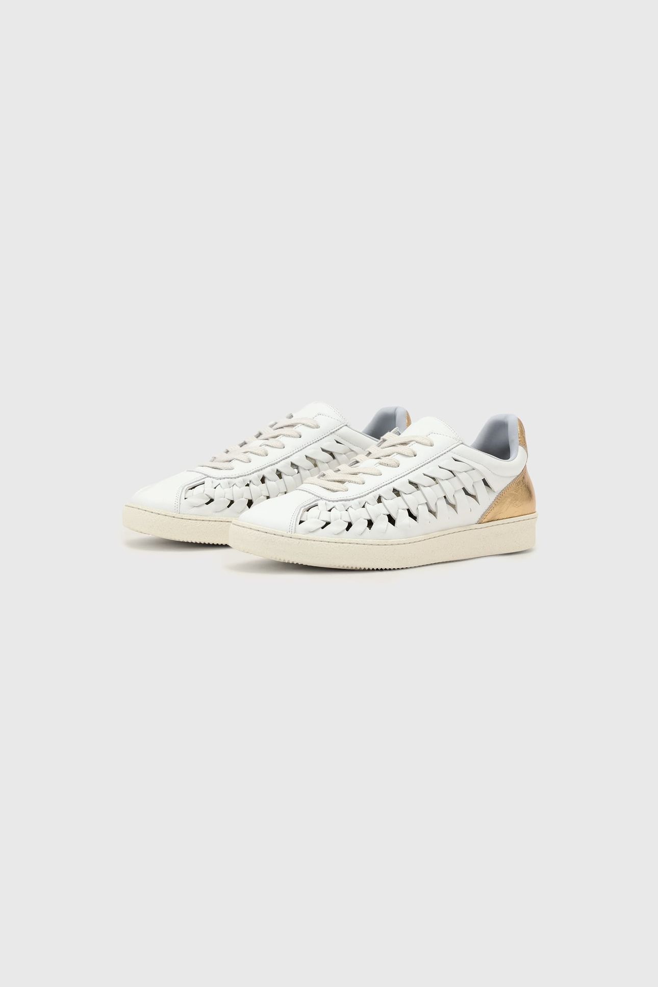 VELMA WOVEN SNEAKER CHALK WHITE/ GOLD 2
