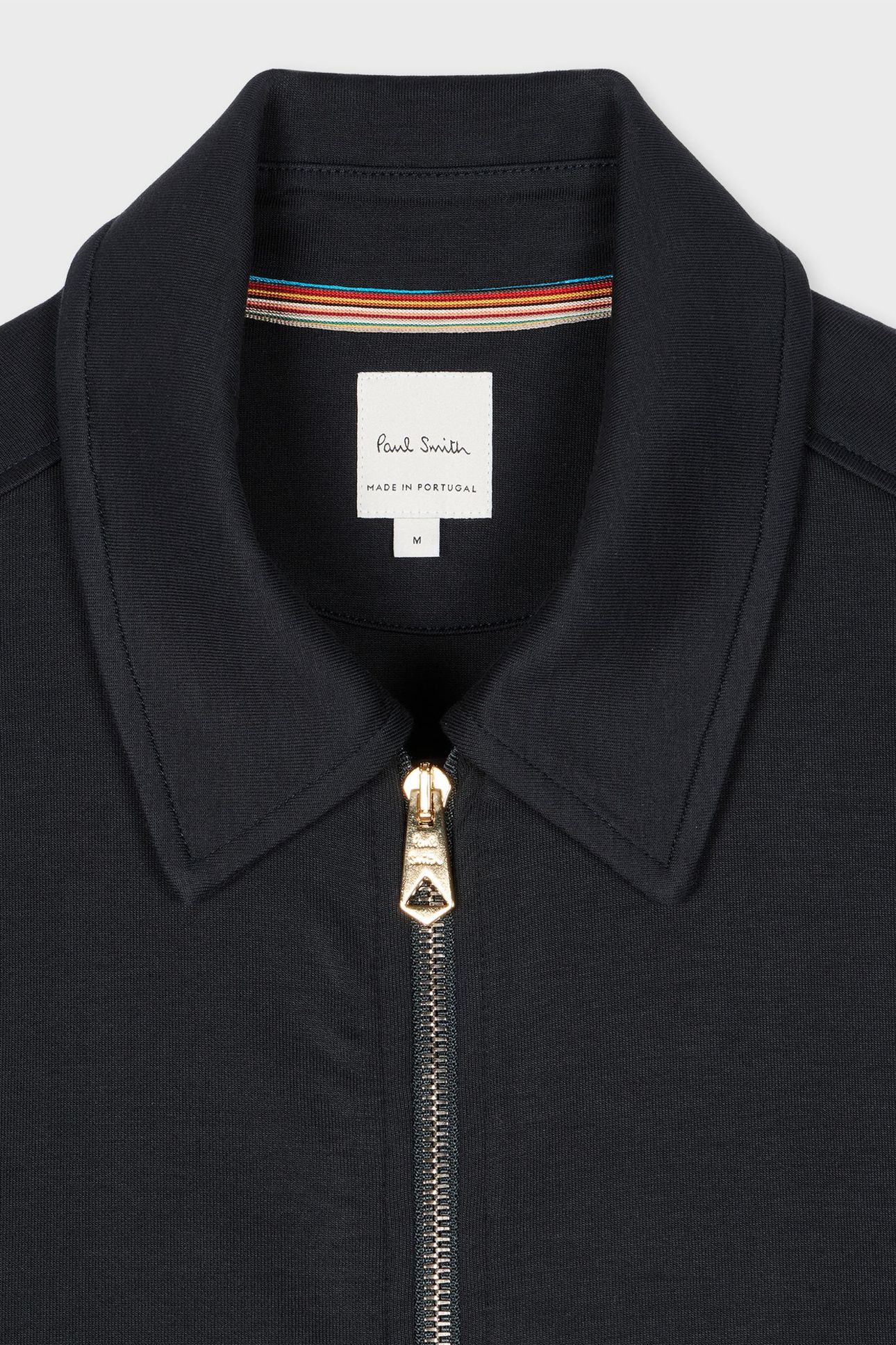 MENS S/C ZIP FRONT KNITTED SHIRT VERY DARK NAVY 3
