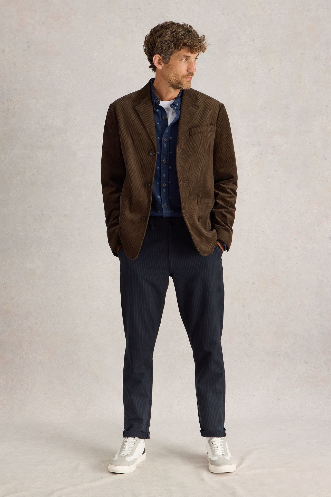 KIRKBY CORD BLAZER DARK BROWN 1