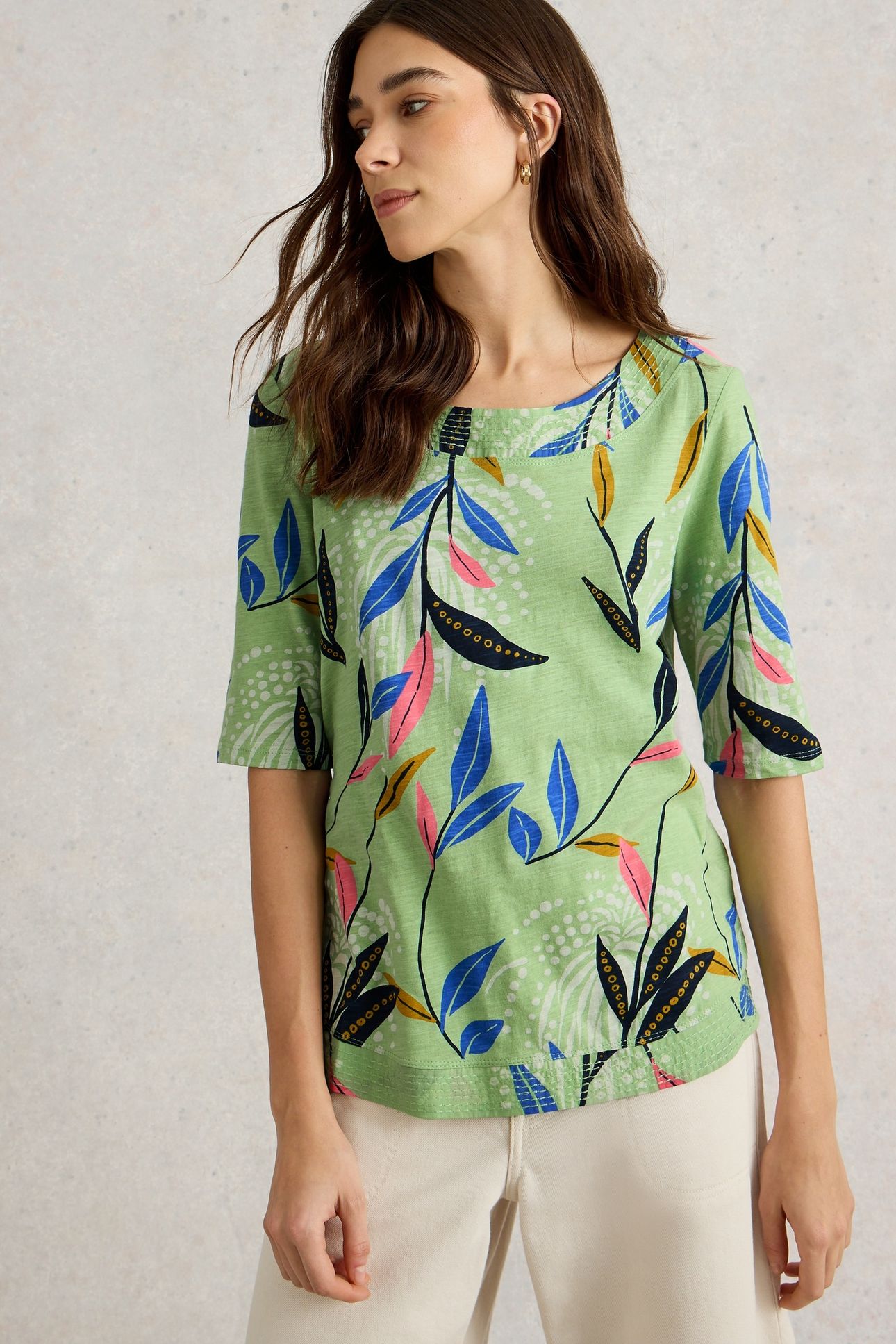 WEAVER JERSEY TEE GREEN PRINT 2