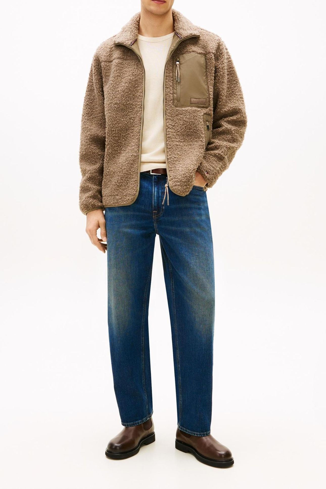 TEDDY FLEECE ZIP THROUGH COASTAL TAUPE 2