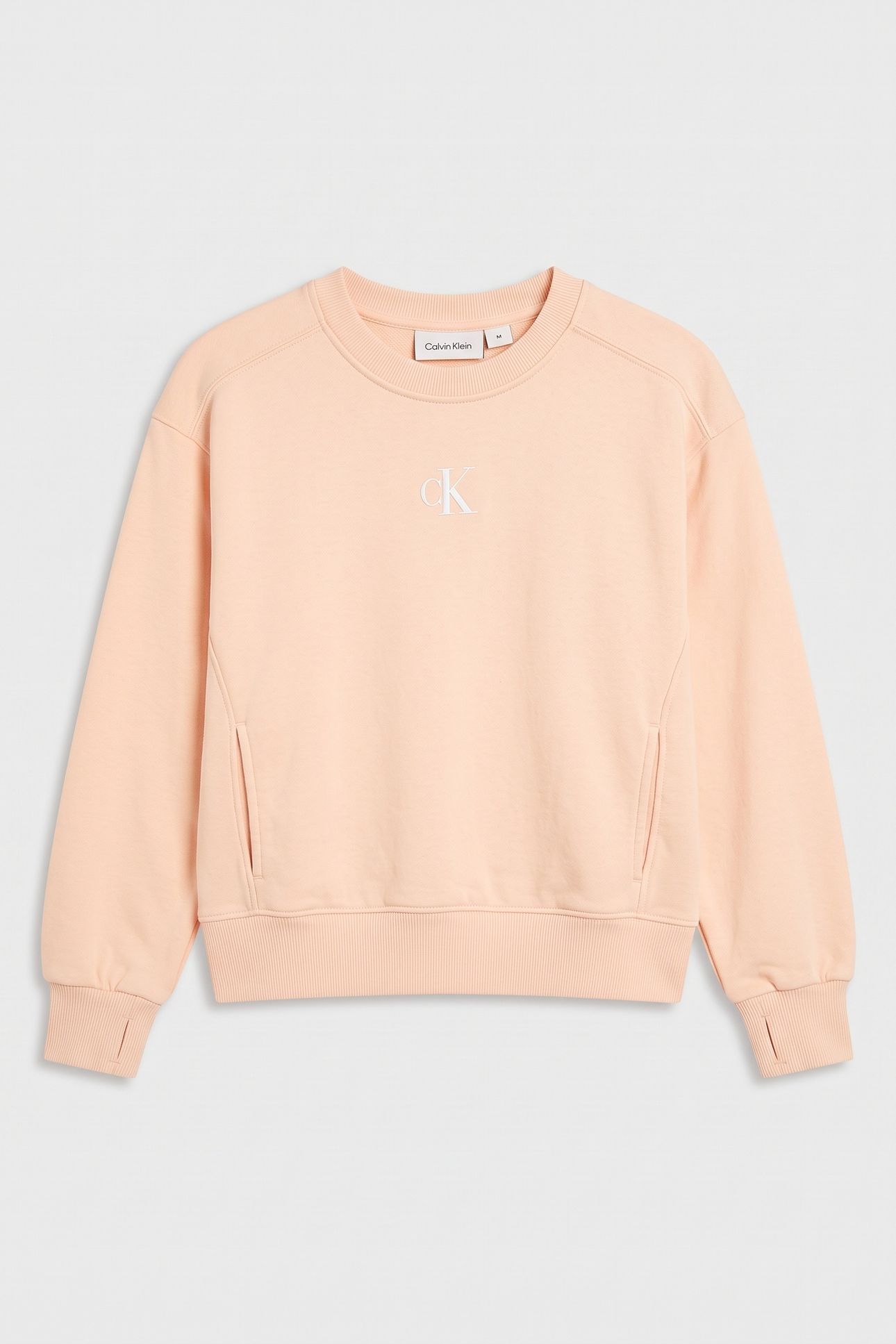 GIRLS CK LOGO FASHION SWEATER PALE PEACH 2