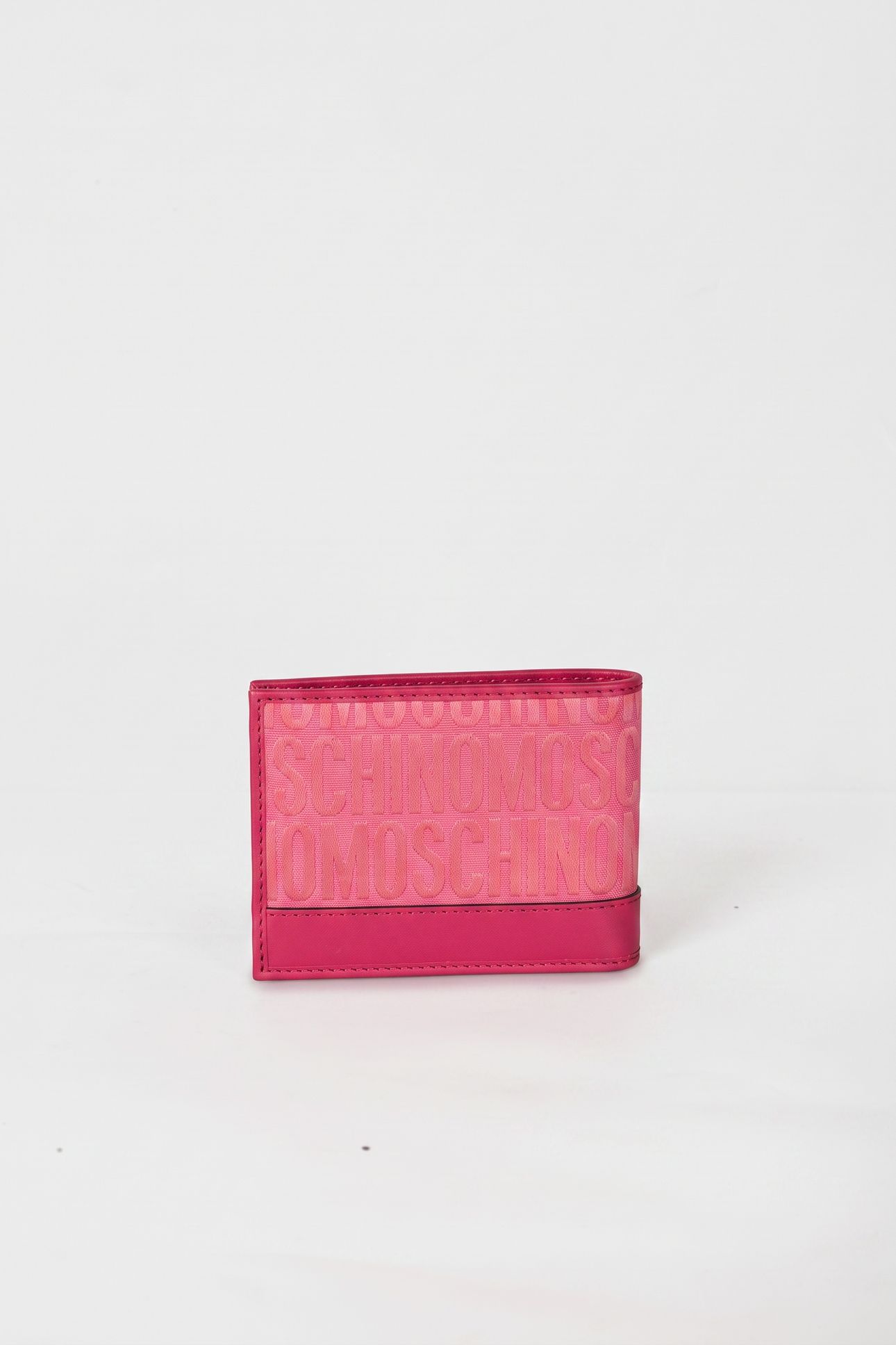 ALLOVER LOGO NYLON FLAP WALLET PINK 2