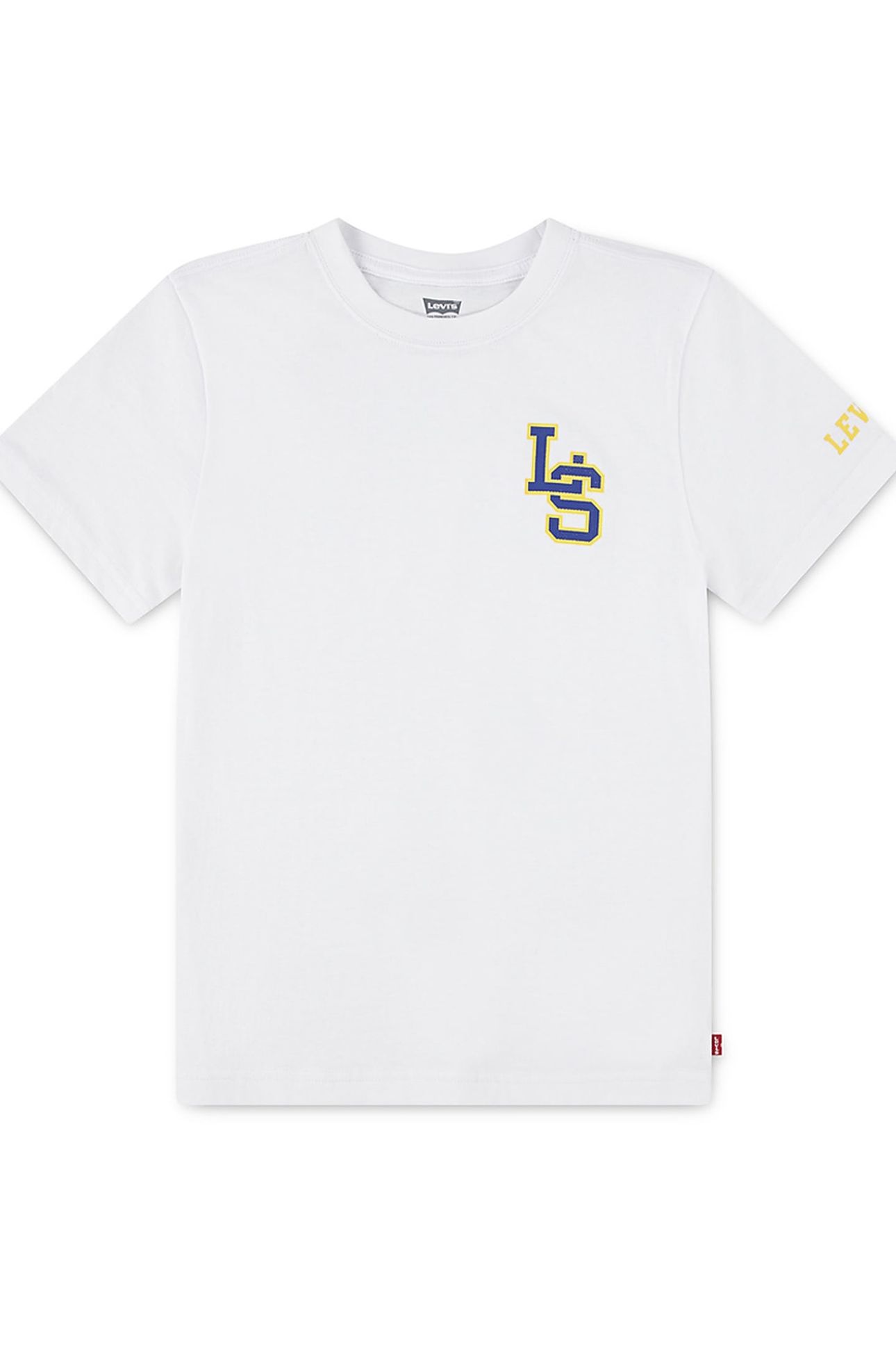 BOYS "LS" MONOGRAM TEE BRIGHT WHITE 1
