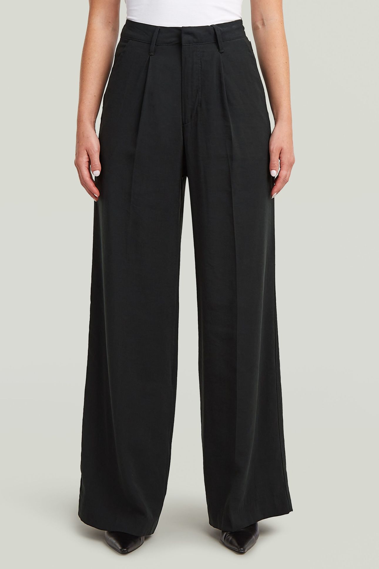 FLUID WIDE LEG PANTS BLACK 1