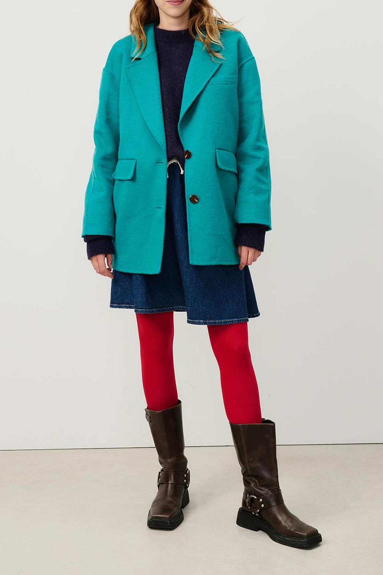 DADOULOVE-C COAT BLEU CANARD CHINE 4