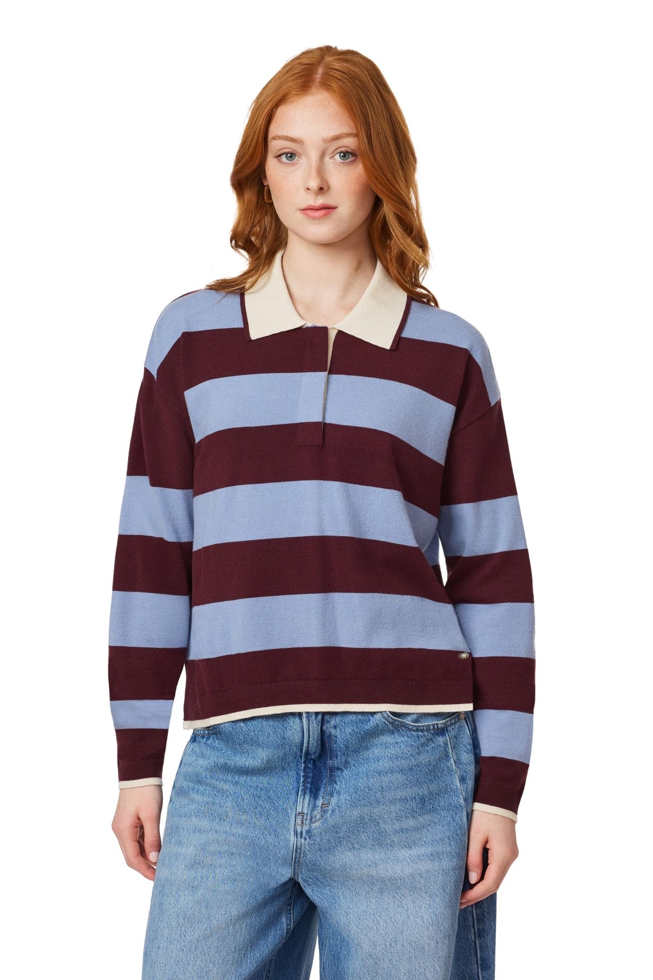 POLO SWEATER FIG / STONEWASH 1