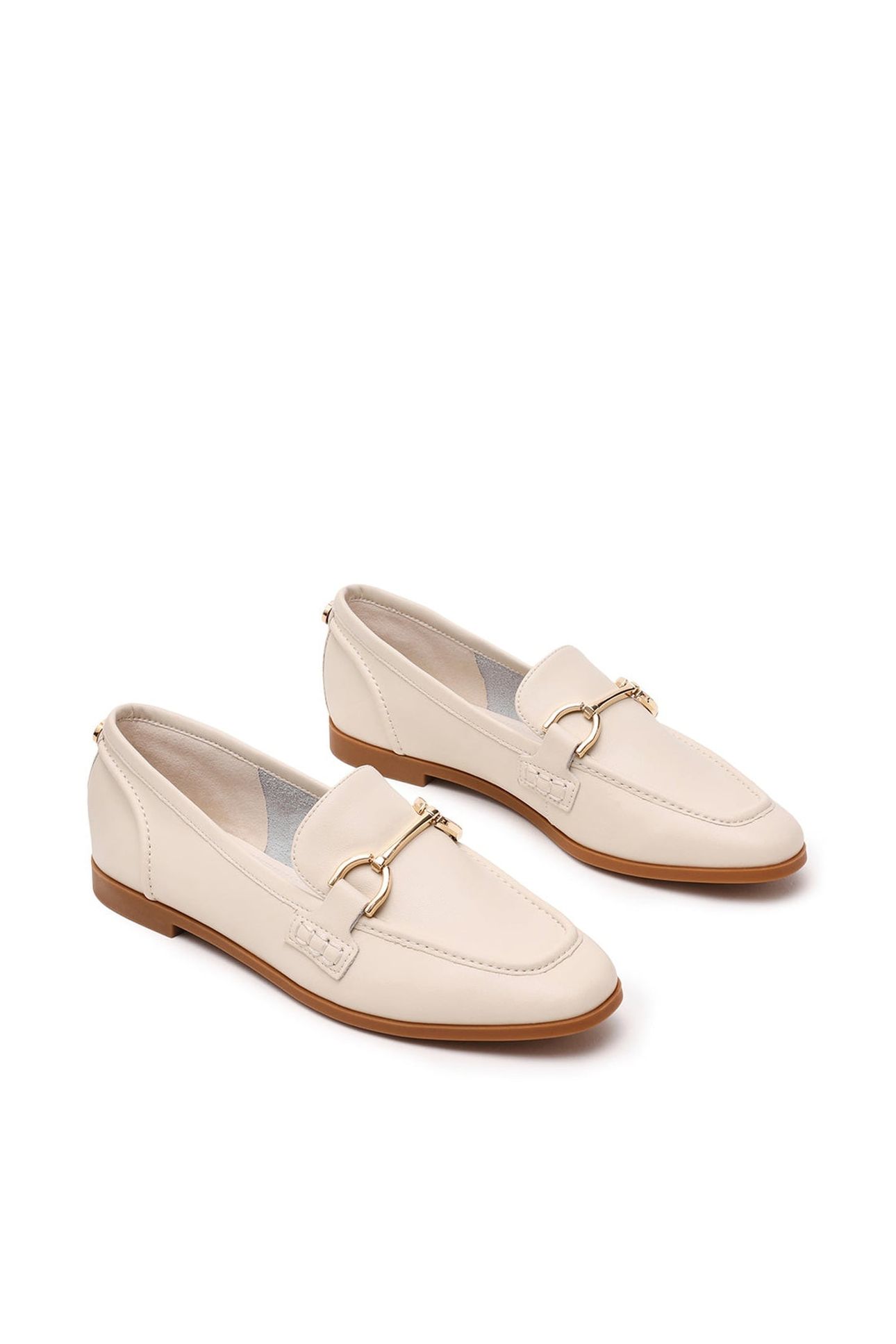 KELI FLAT SHOES BONE LEATHER 2