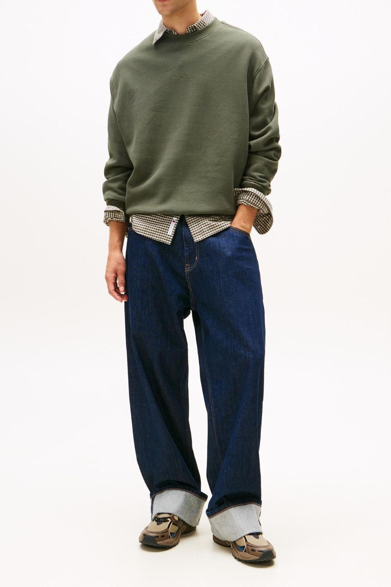 TJM RELAXED WAFFLE PEWTER GREEN 2