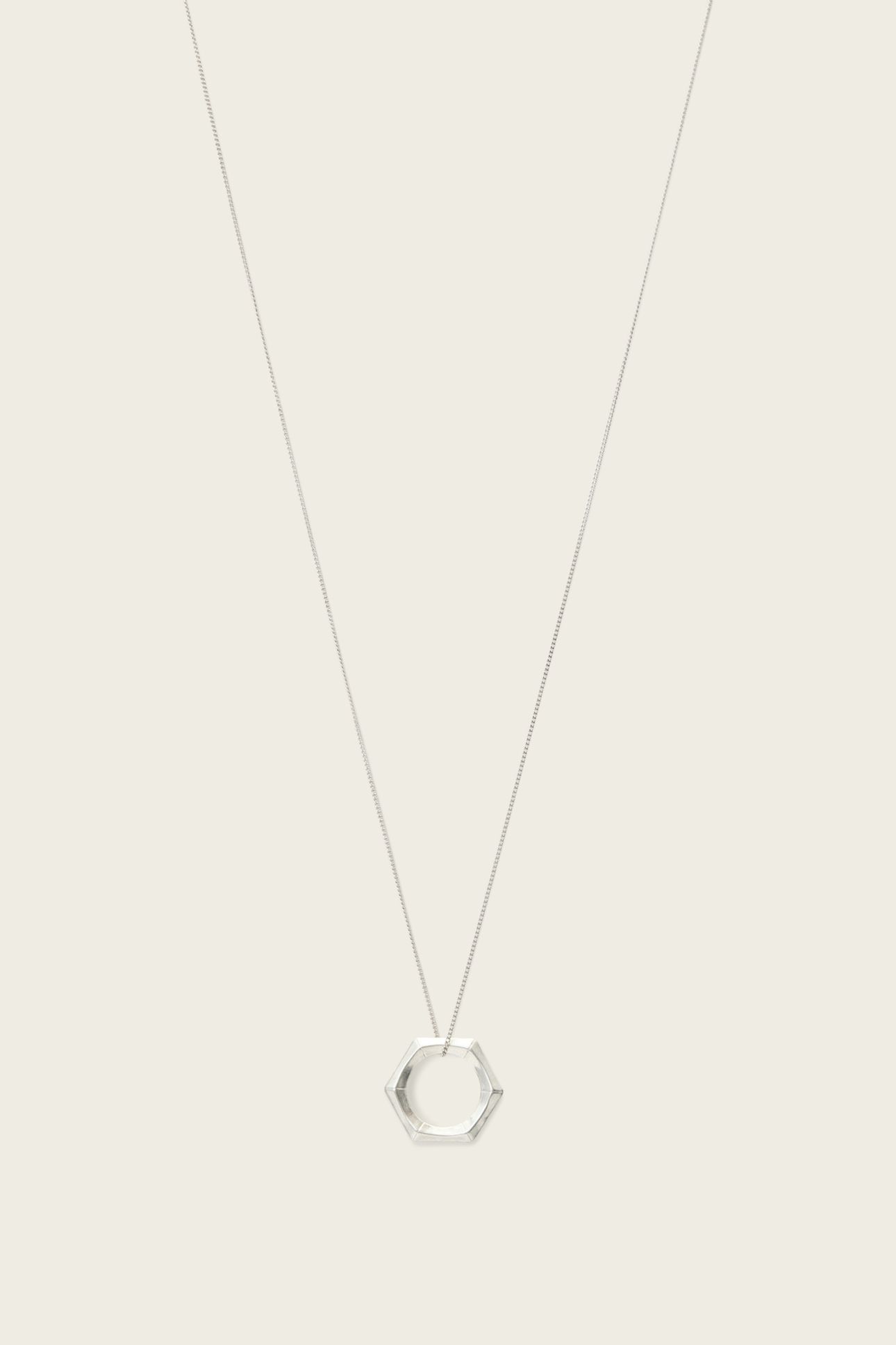 CLARA LRG NECKLACE WARM SILVER 1