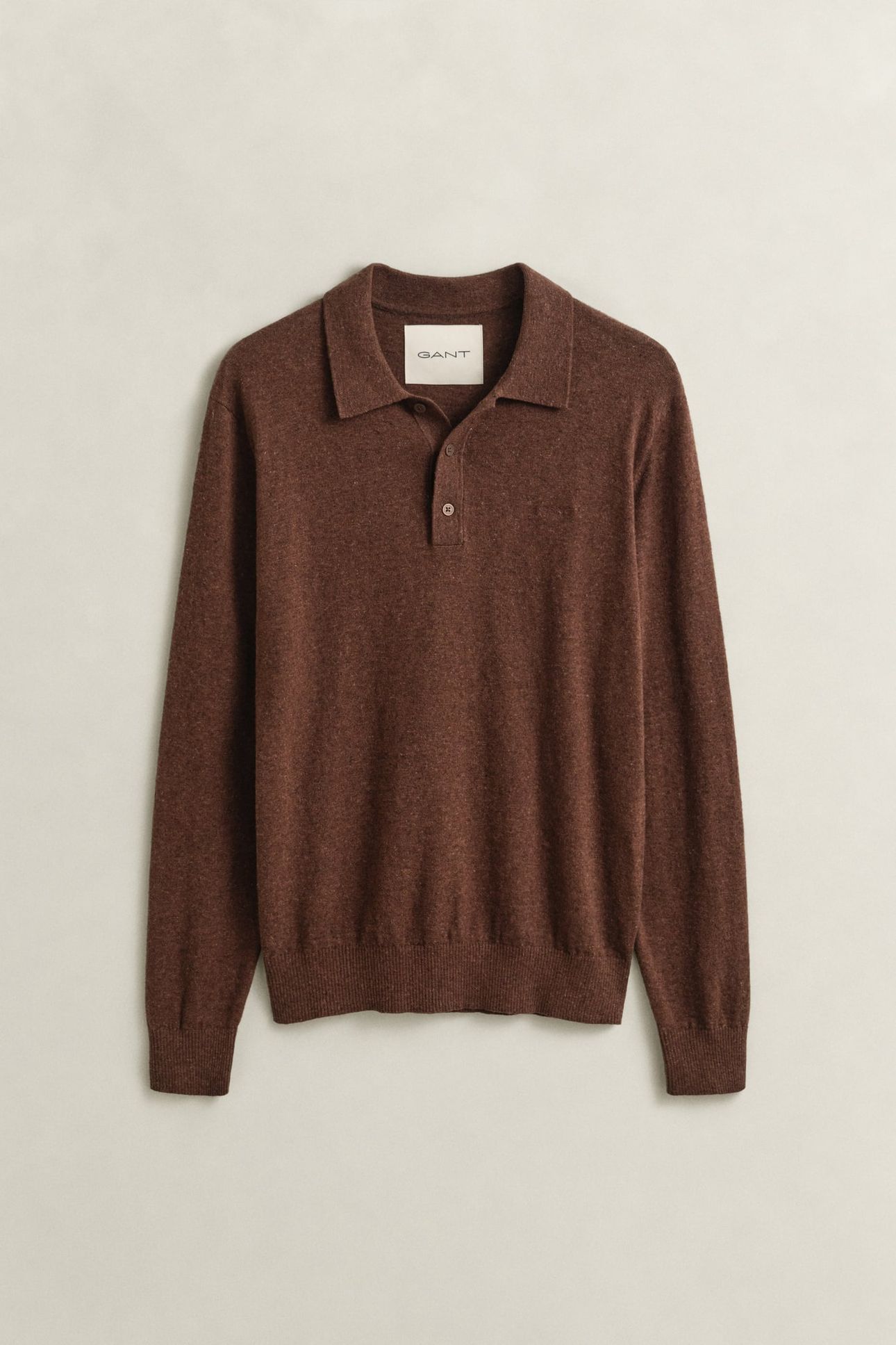SLUB COTTON LINEN POLO HAZELNUT MELANGE 4