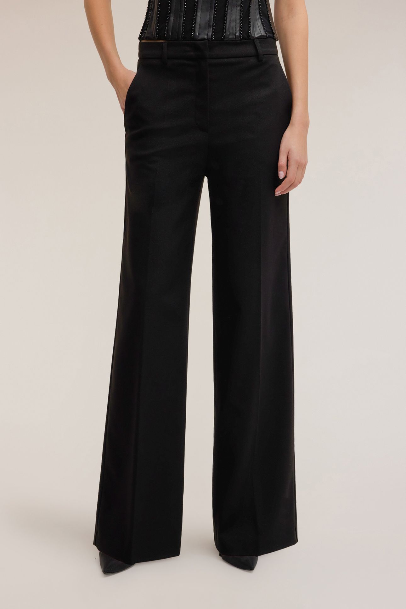 PALAZZO PANTS MIXED LUREX SMART COUTURE BLACK 2