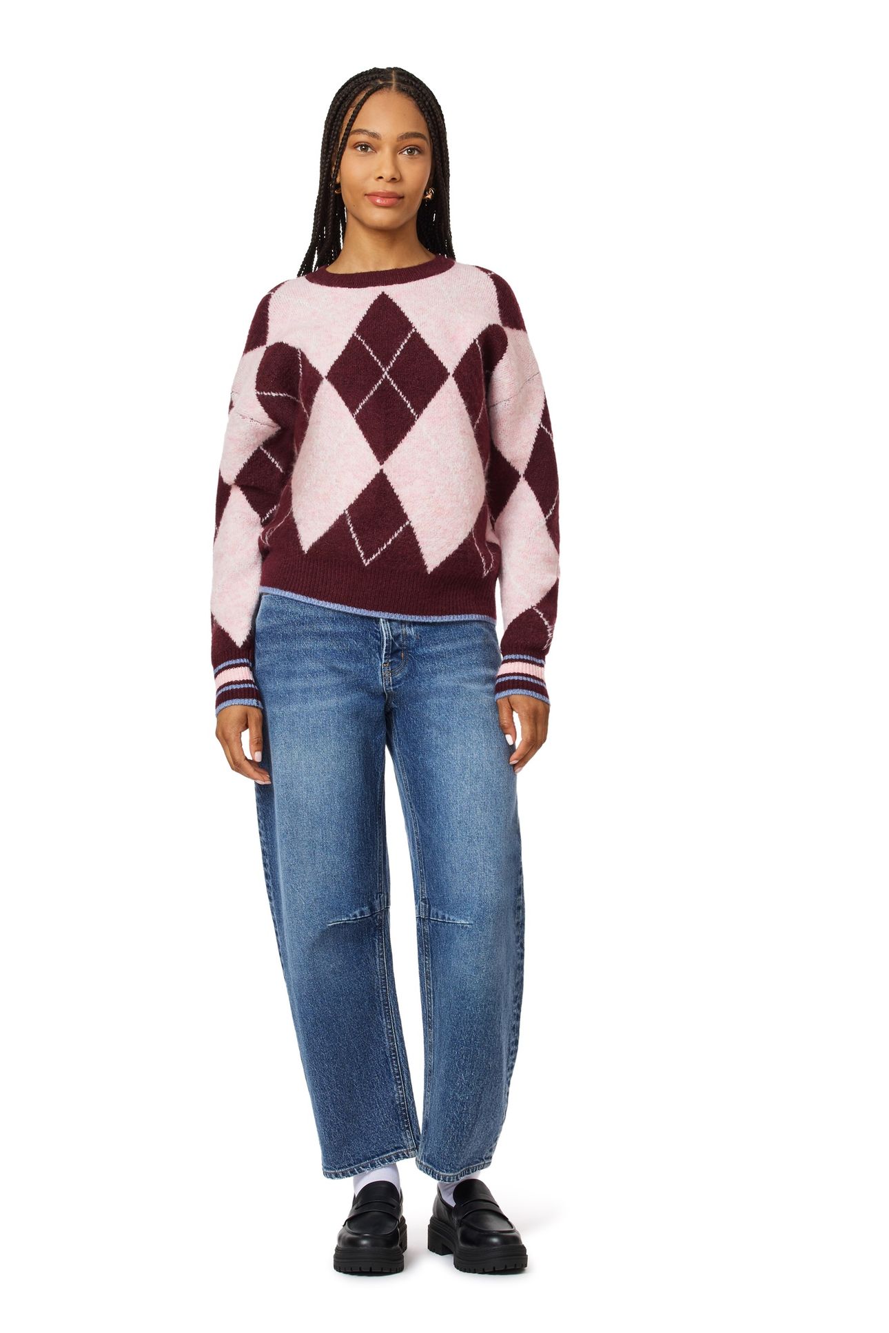 PULLOVER SWEATER FIG/ROSE DUST HEATHER/SUGAR SWIZZLE 3