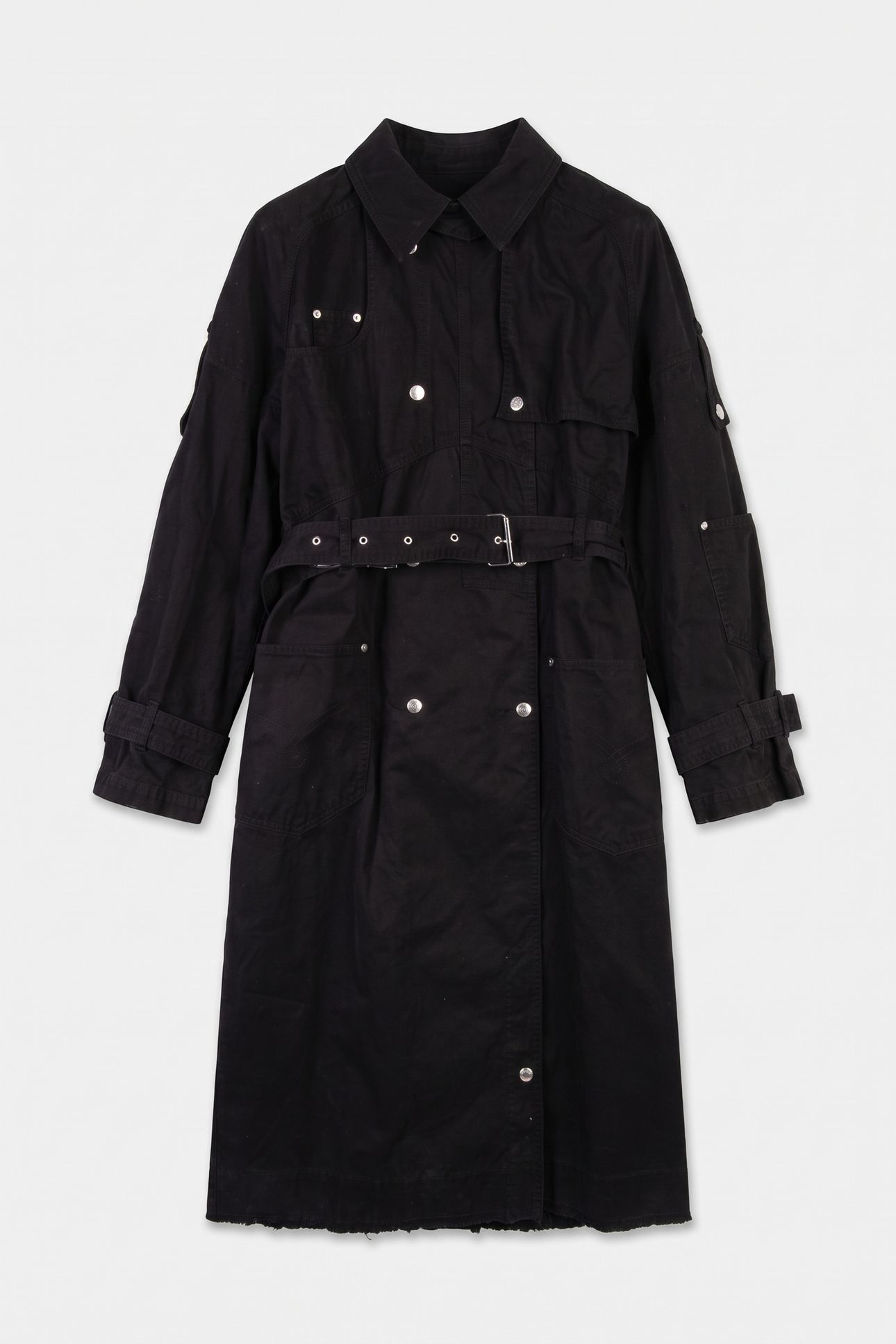 GARMENT-DYED GABARDINE TRENCH COAT BLACK 3