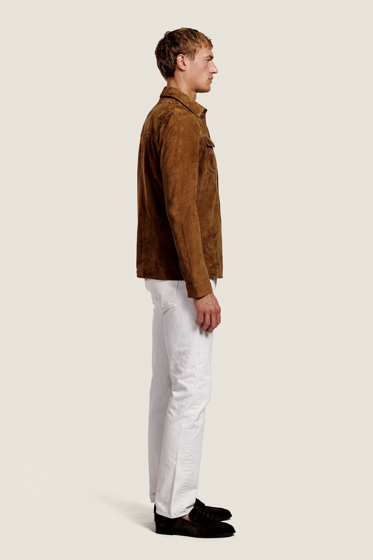ROBERT SUEDE OVERSHIRT BLOUSE CINNAMON 2