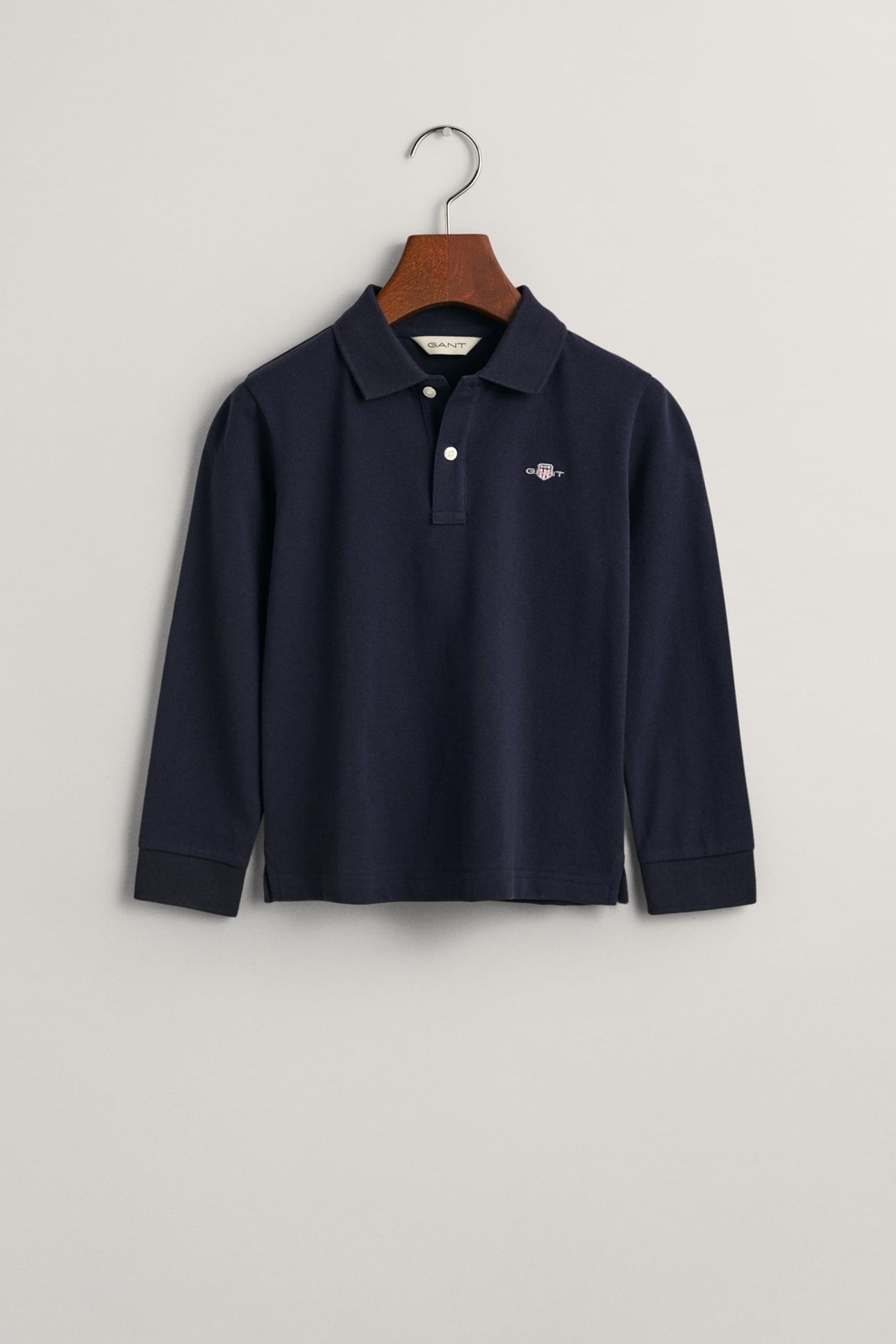 KIDS UNISEX SHIELD LS PIQUE POLO EVENING BLUE 2