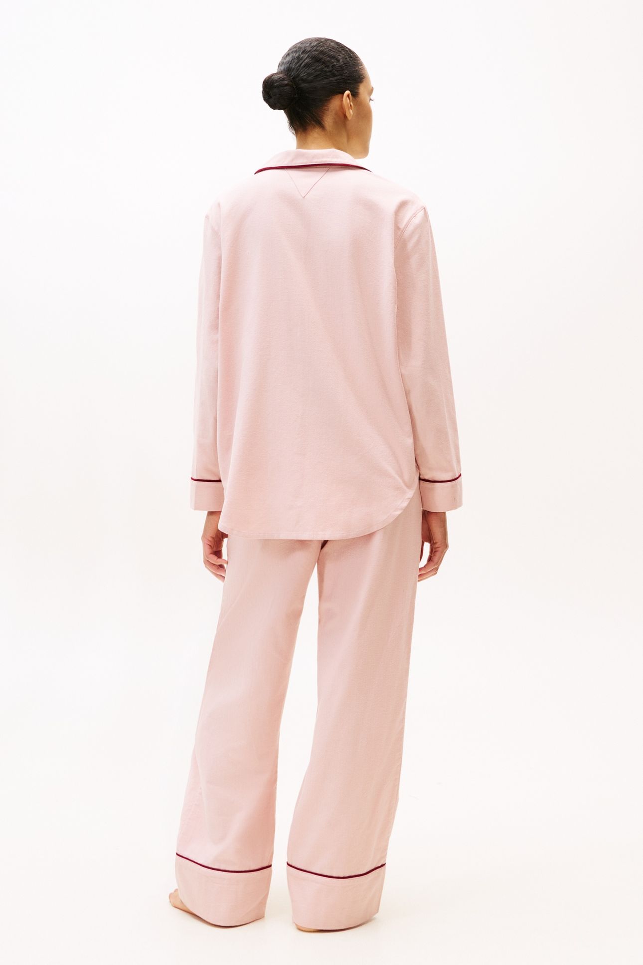 SOLID LOOSE FLANNEL SHIRT FOGGY PINK 2