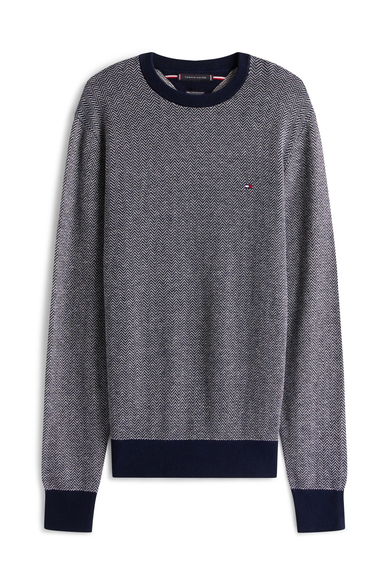 PIMA COTTON CASHMERE HERRINGBONE DESERT SKY/IVORY PETAL 4