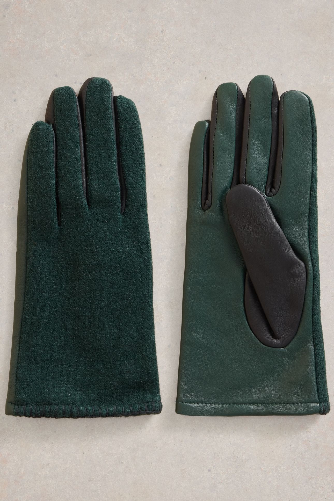 LUCIE LEATHER GLOVE DARK GREEN 1