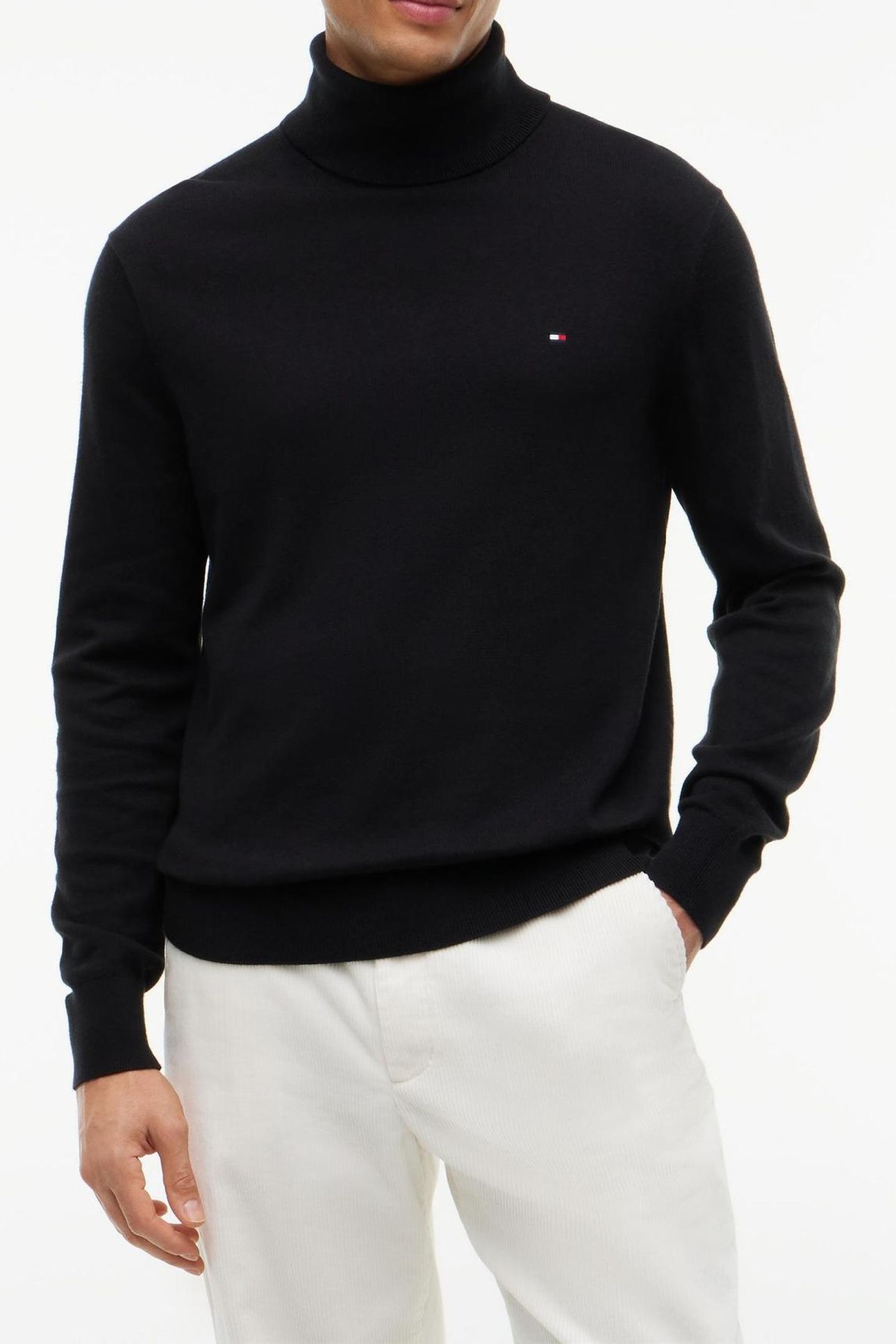 PIMA COTTON CASHMERE SWEATER BLACK 1