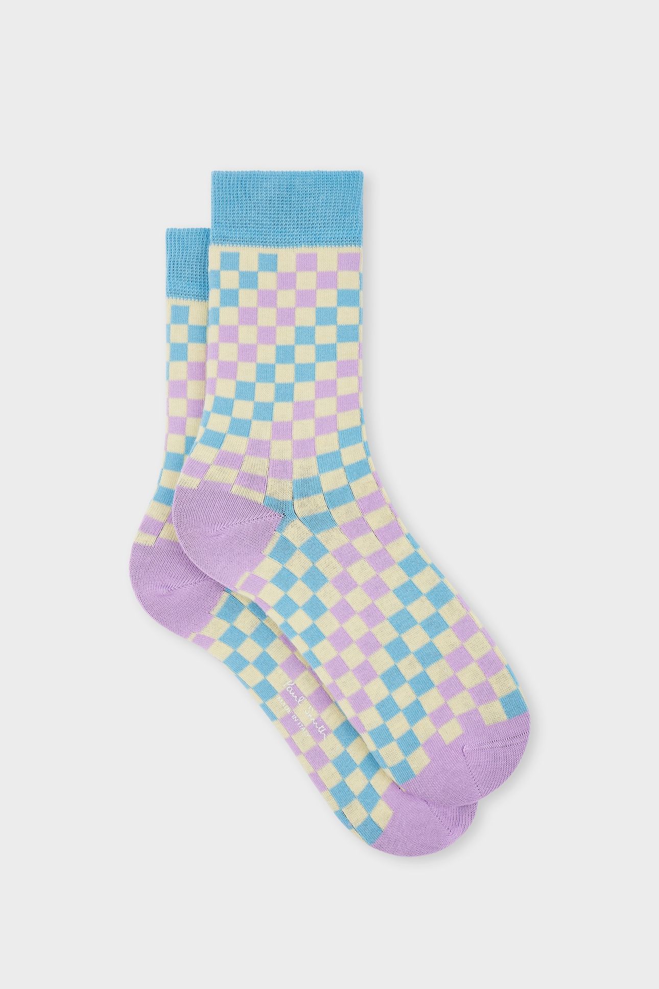 WOMEN SOCK JILL CHECK TURQUOISE 2