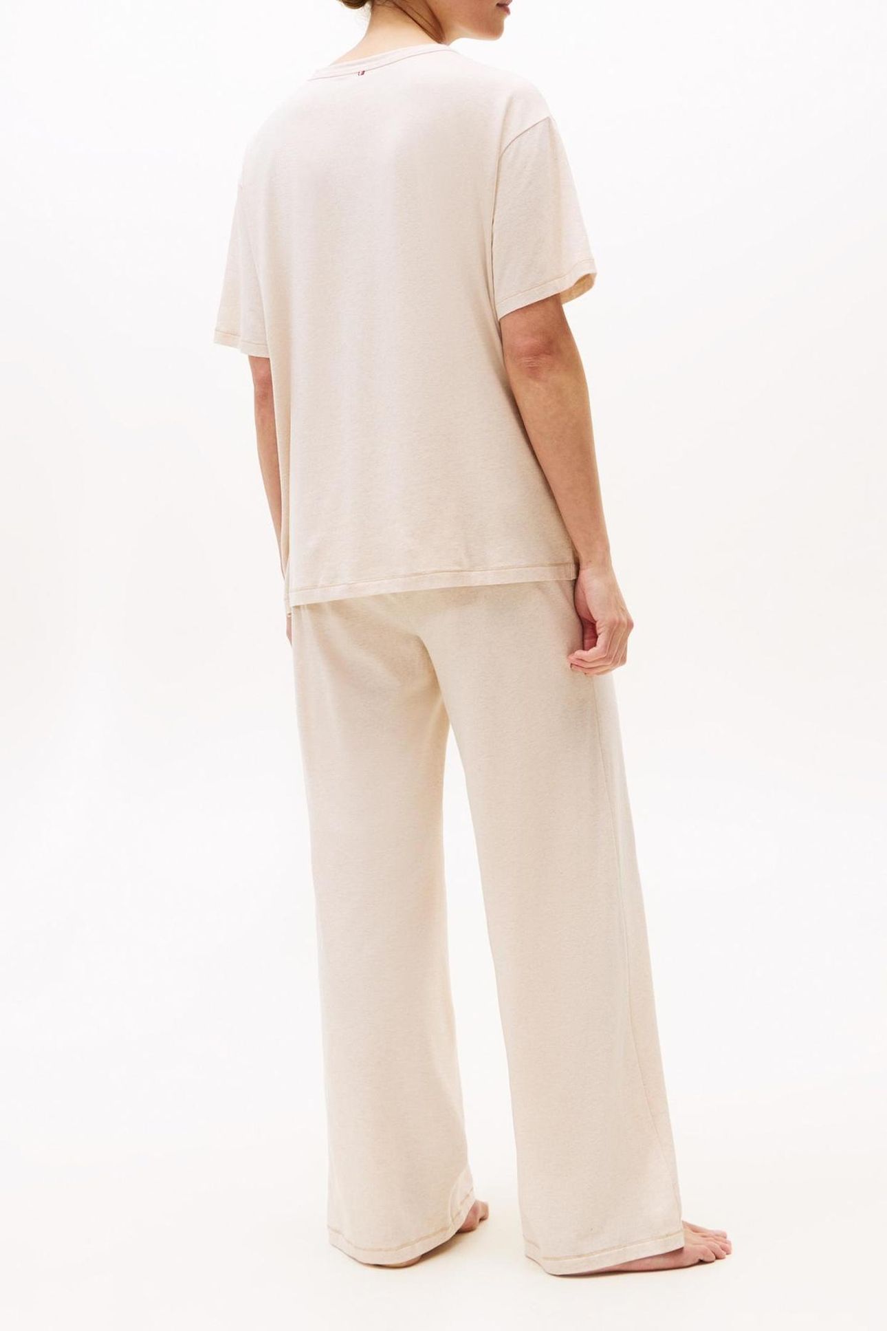SS MODAL HENLEY T-SHIRT BEIGE HEATHER 2