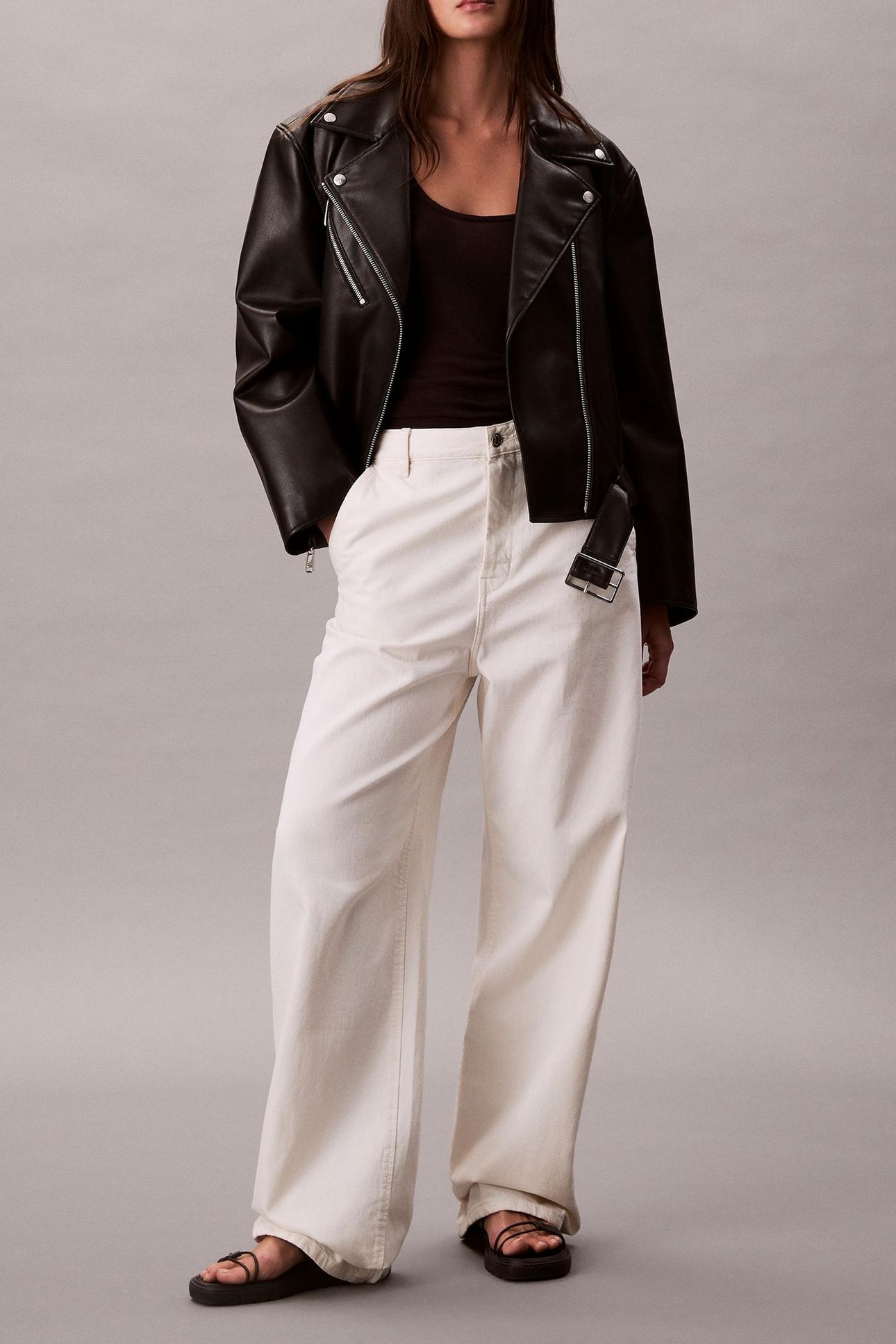FAUX LEATHER MOTO JACKET BLACK BEAUTY 1