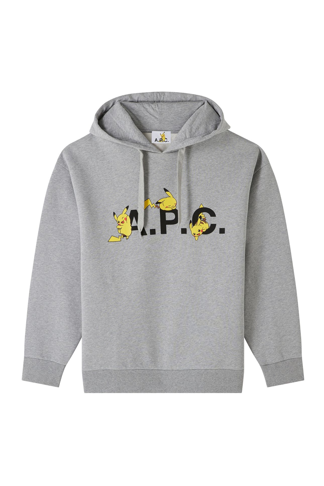 UNISEX HOODIE POKÉMON PIKACHU HEATHERED LIGHT GREY 2