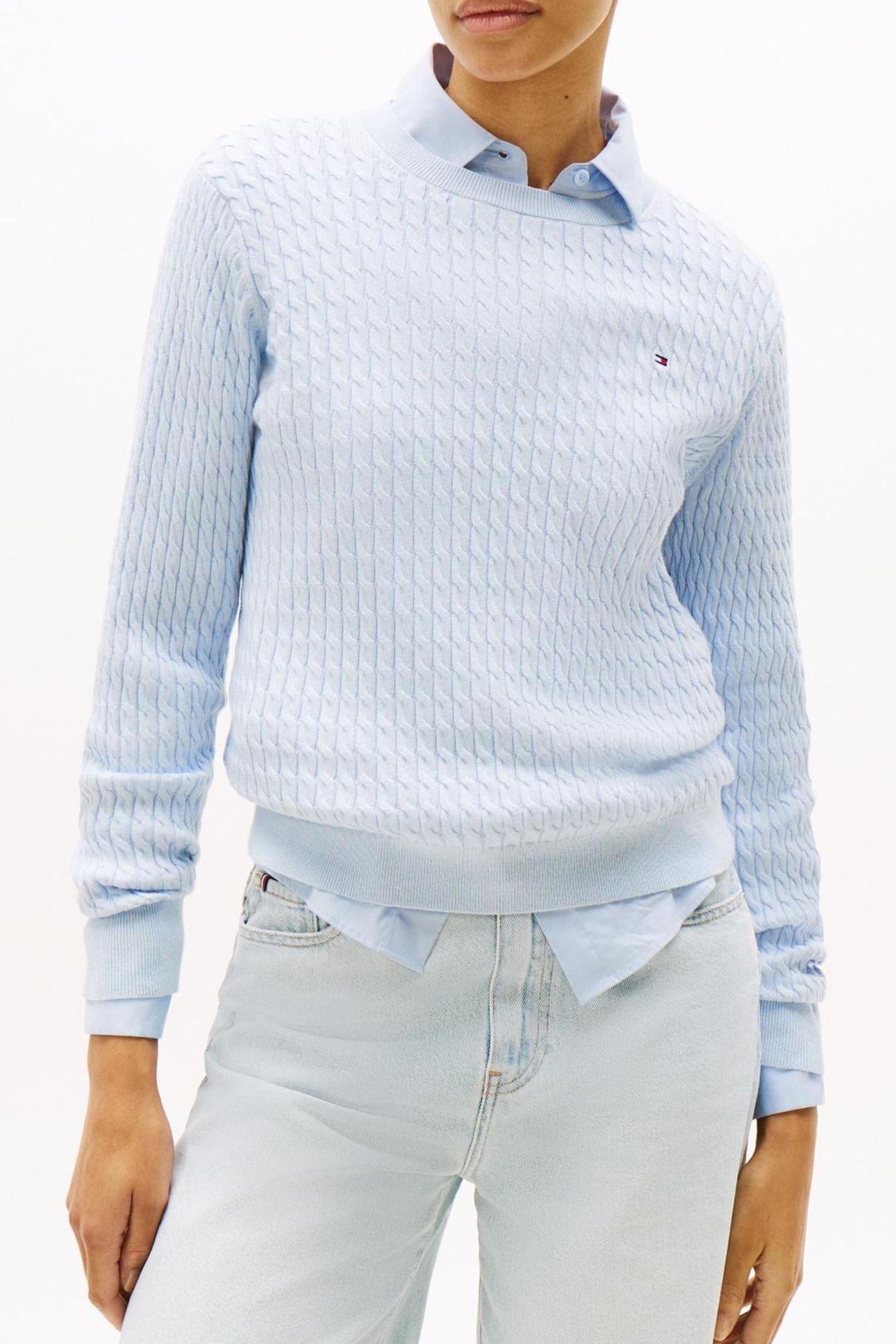 COTTON MINI CABLE SWEATER SKY BLUE 2