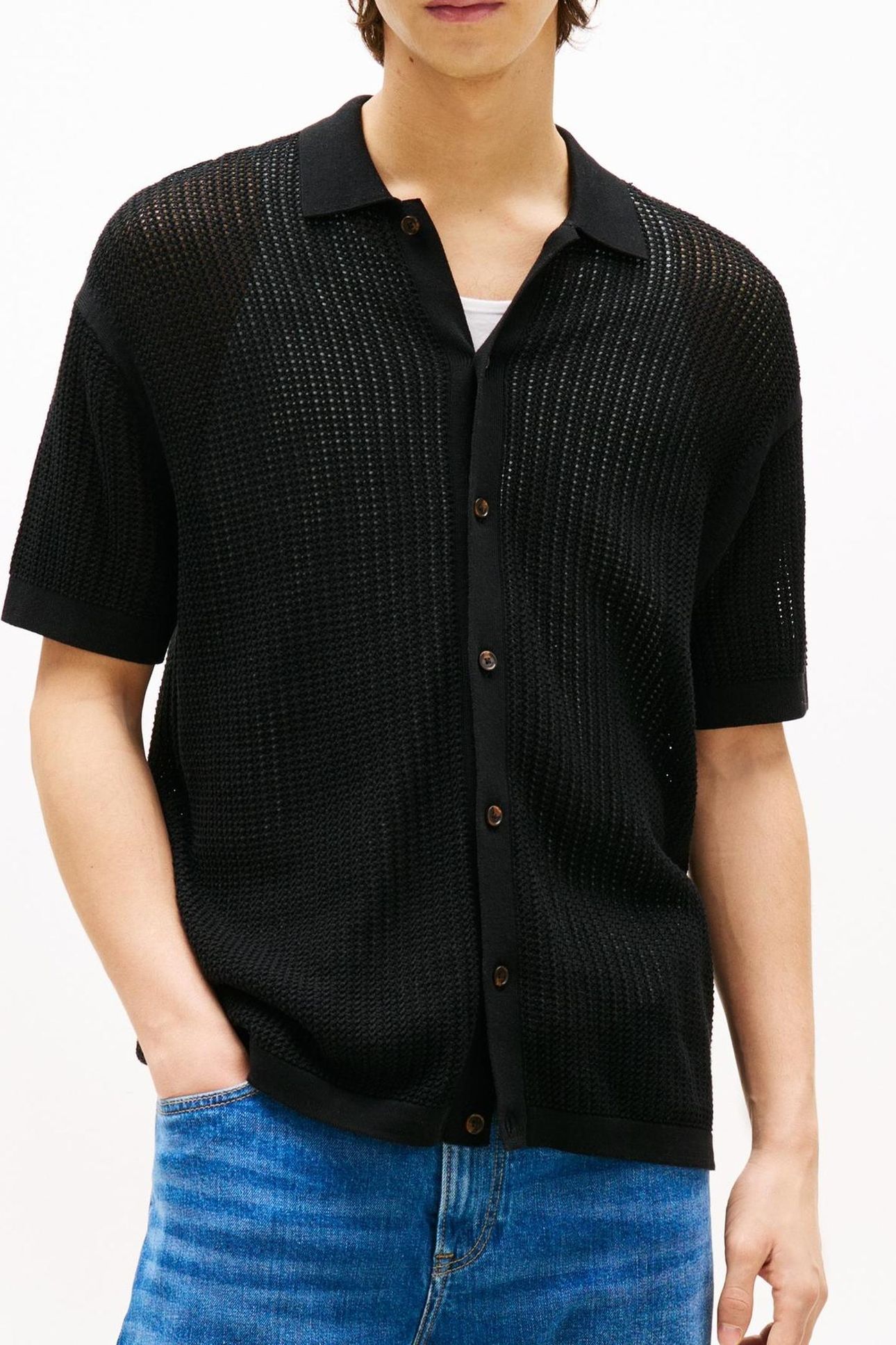 STRUCTURE OPEN KNIT BLACK 1