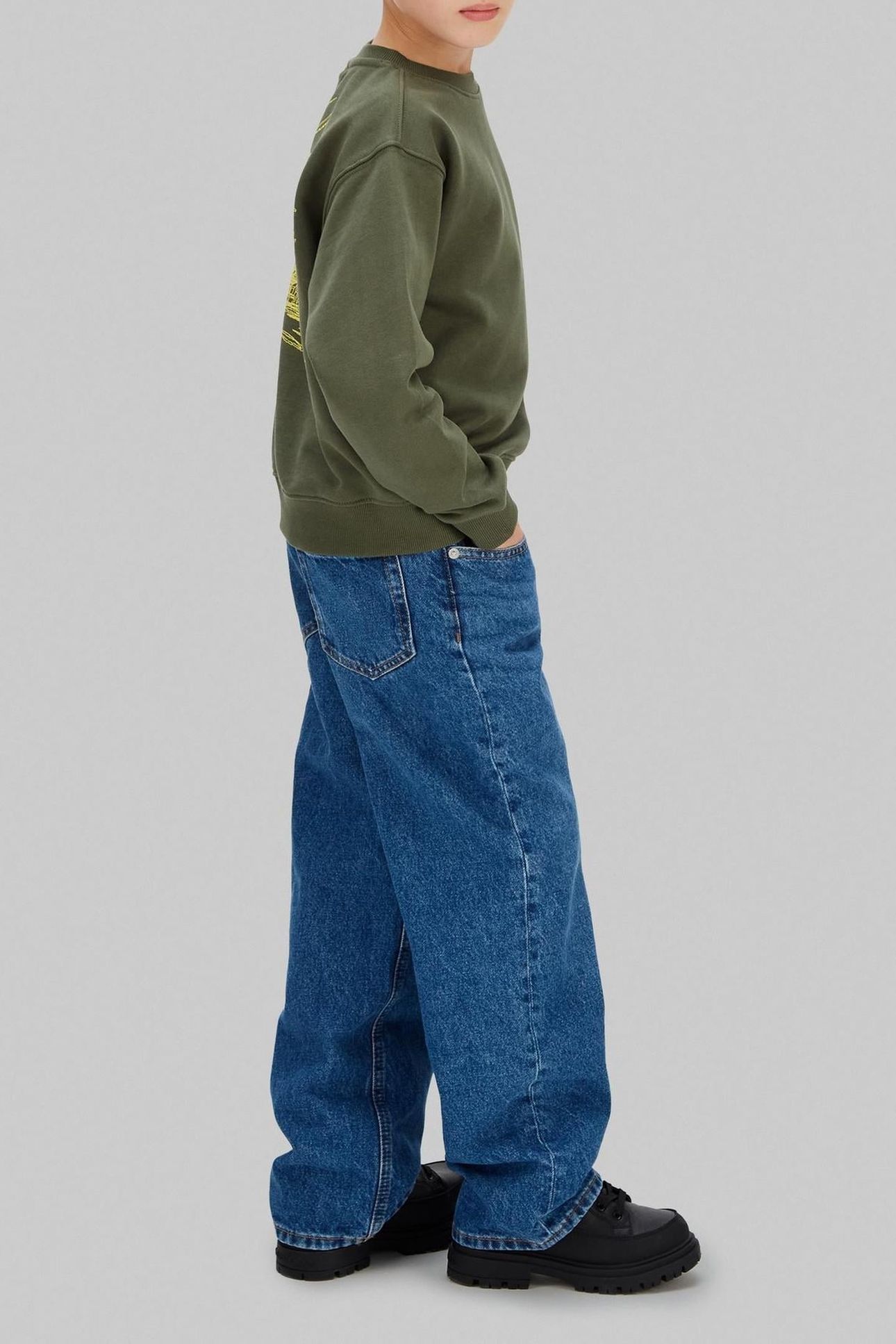 BOYS RELAXED BACK PRINT CREW THYME 5
