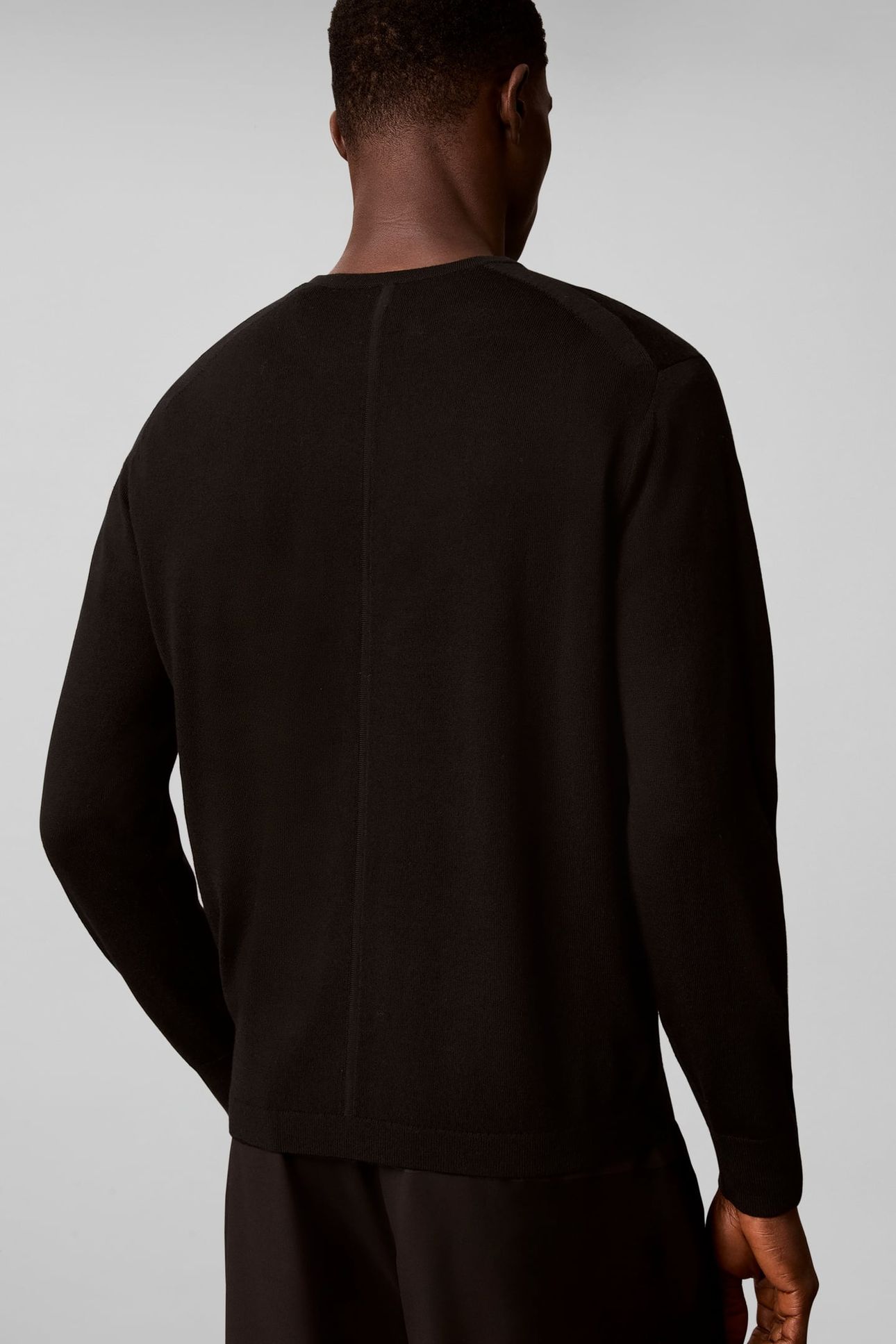 LS 100% MERINO CREW BLACK 2