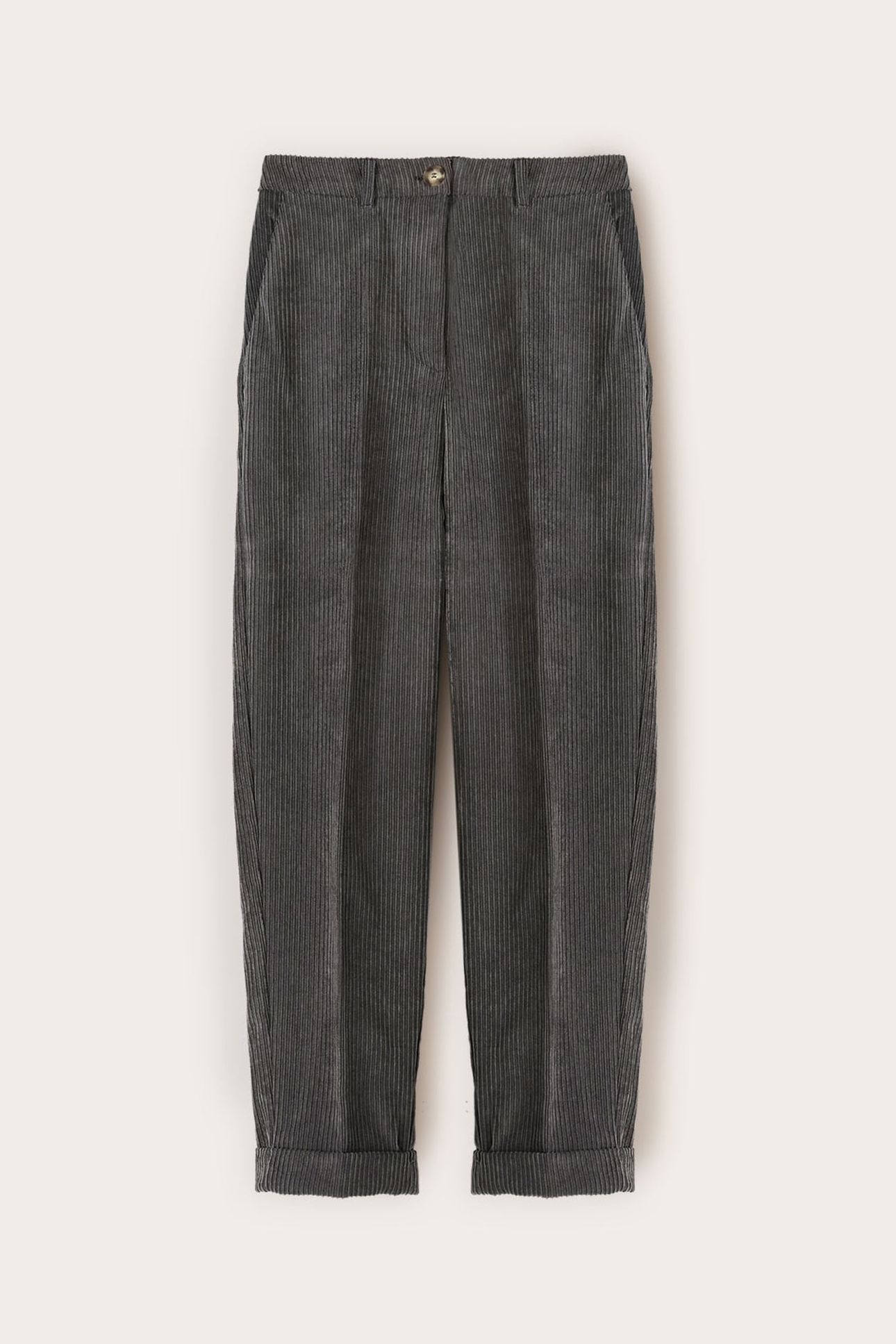 CORDUROY CARROT PANTS GREY 4