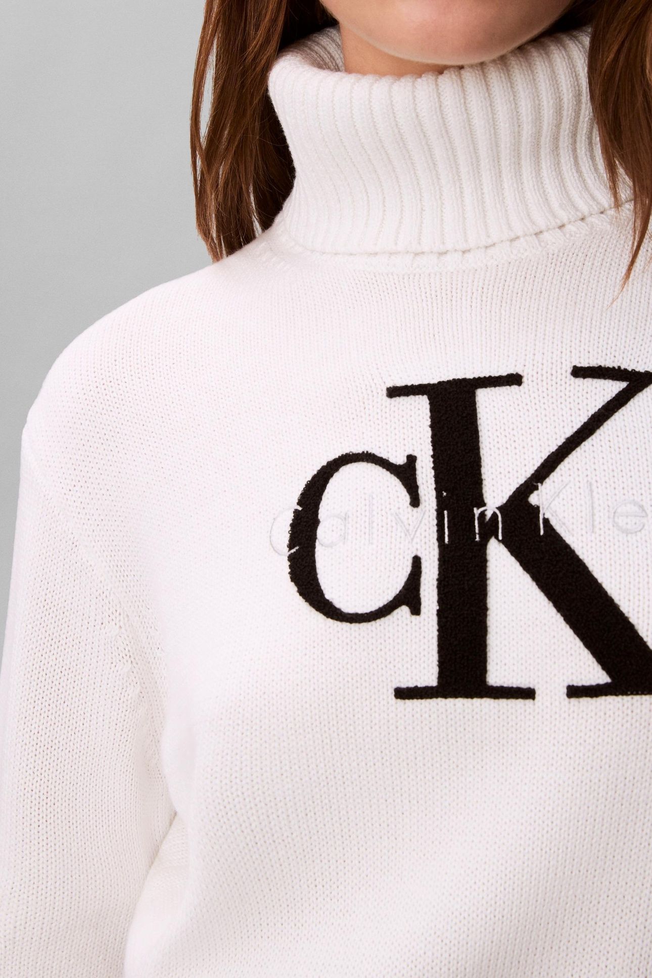 CHENILLE MONOLOGO SWEATER BRILLIANT WHITE 5