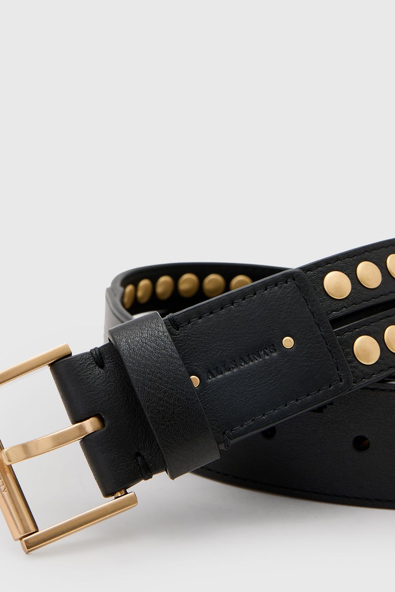 JESSICA STUDDED BELT BLACK/WARM BRASS 5